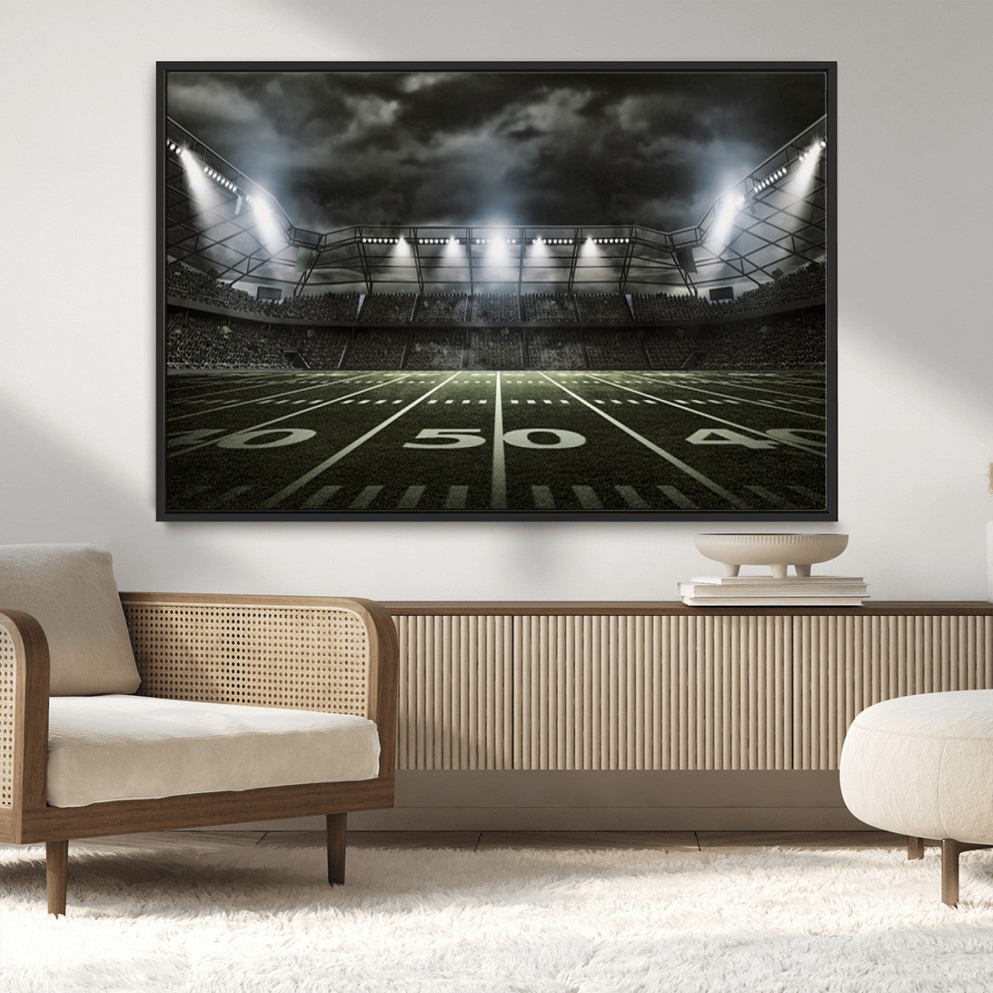 -American Football Stadium Wall Art Canvas Print, Stadium Sport Wall Art Print