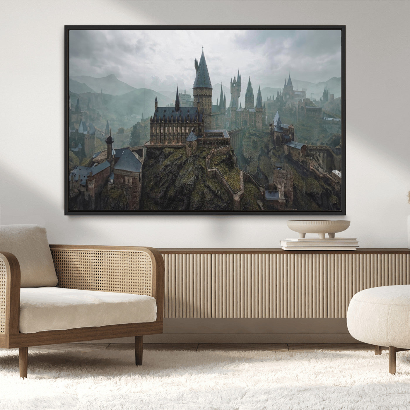 MGV-FC-36X24 - Disney Castle Wall Art Canvas Print, Living Kids Home Room Decor Art Print