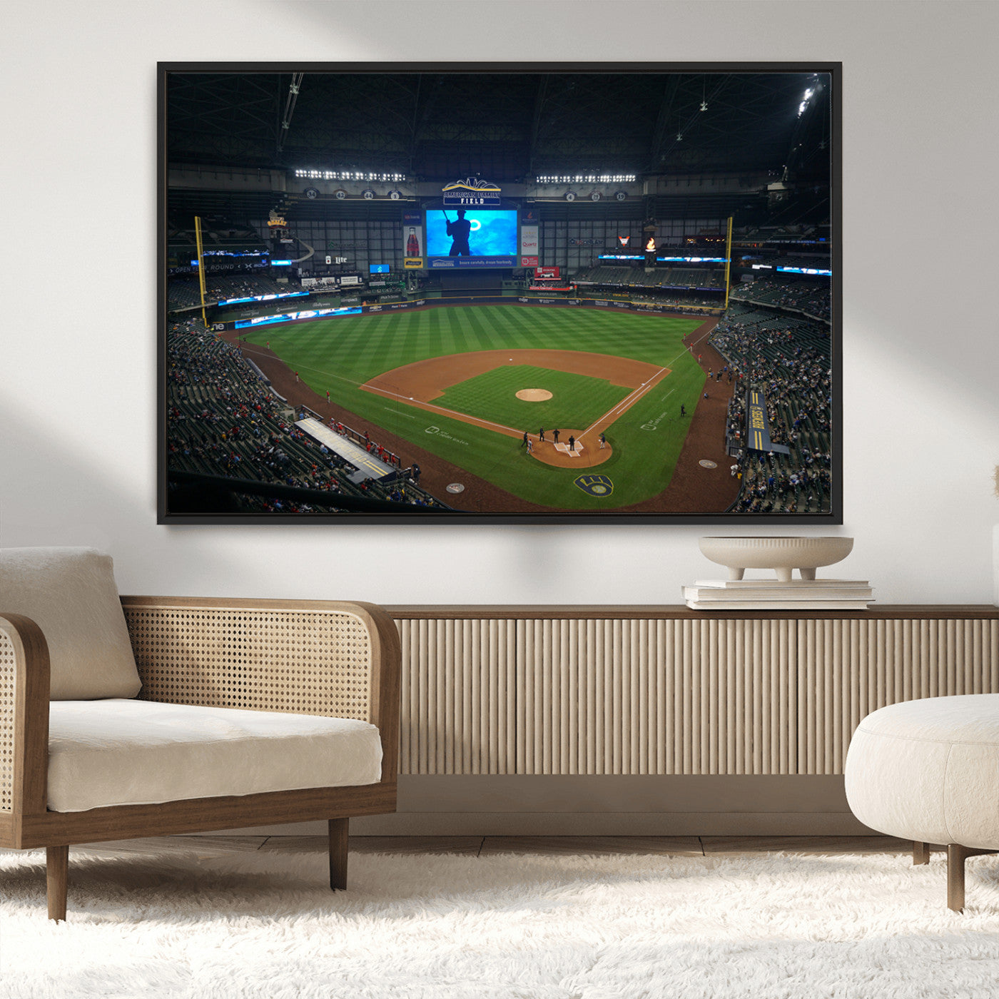 MGV-FC-36X24 - Milwaukee Brewers Baseball Art Print - American Family Field Stadium Wall Art Canvas Print