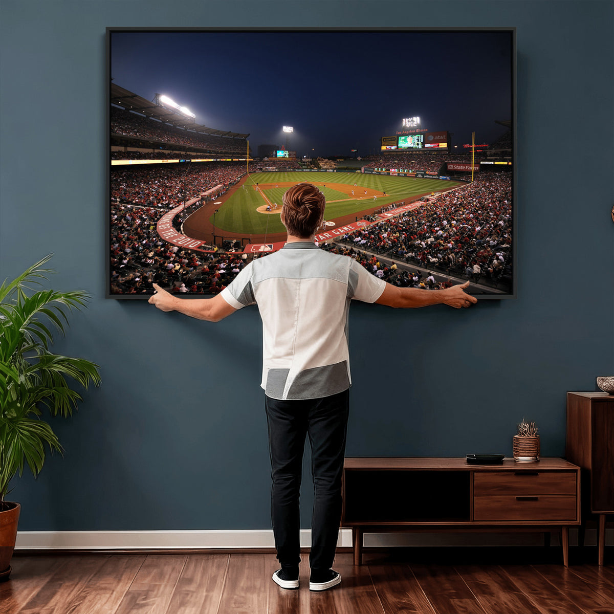 88896-MGV-CV-36X24 - Los Angeles Angels Baseball Team Print, Anaheim Angel Stadium Wall Art