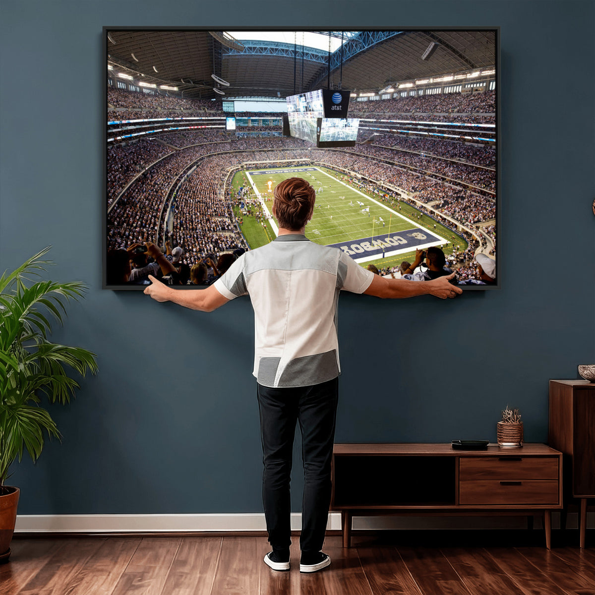 82096-MGV-CV-36X24 - Dallas Cowboys Football Team Print - Arlington AT&T Stadium Wall Art Canvas Print