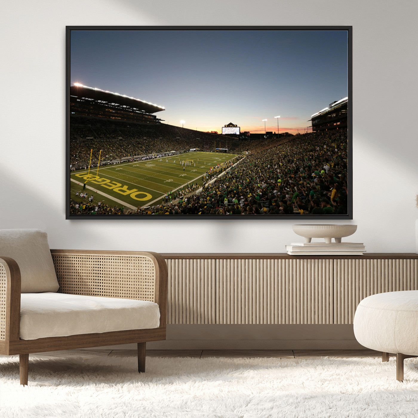 MGV-FC-36X24 - Oregon Ducks Football Team Print - Eugene Autzen Stadium Wall Art Canvas Print