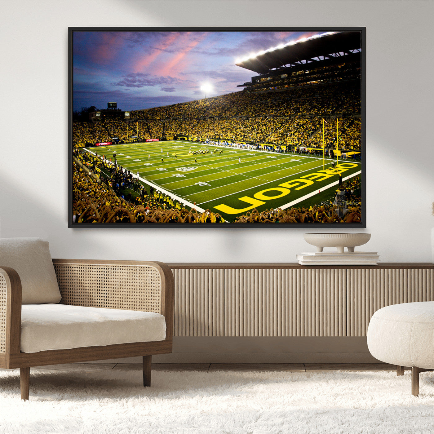 MGV-FC-36X24 - University of Oregon Ducks Football Team Print - Eugene Autzen Stadium Wall Art Canvas Print