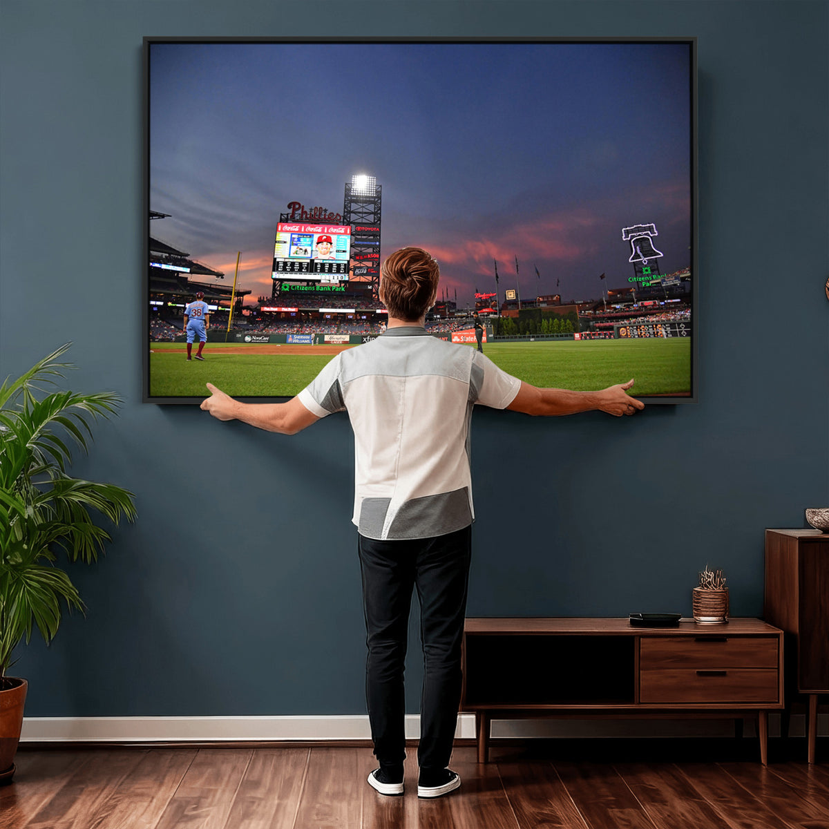 22594-MGV-CV-36X24 - Philadelphia Phillies Baseball Print - Philadelphia Citizens Bank Park Stadium Wall Art, Phillies