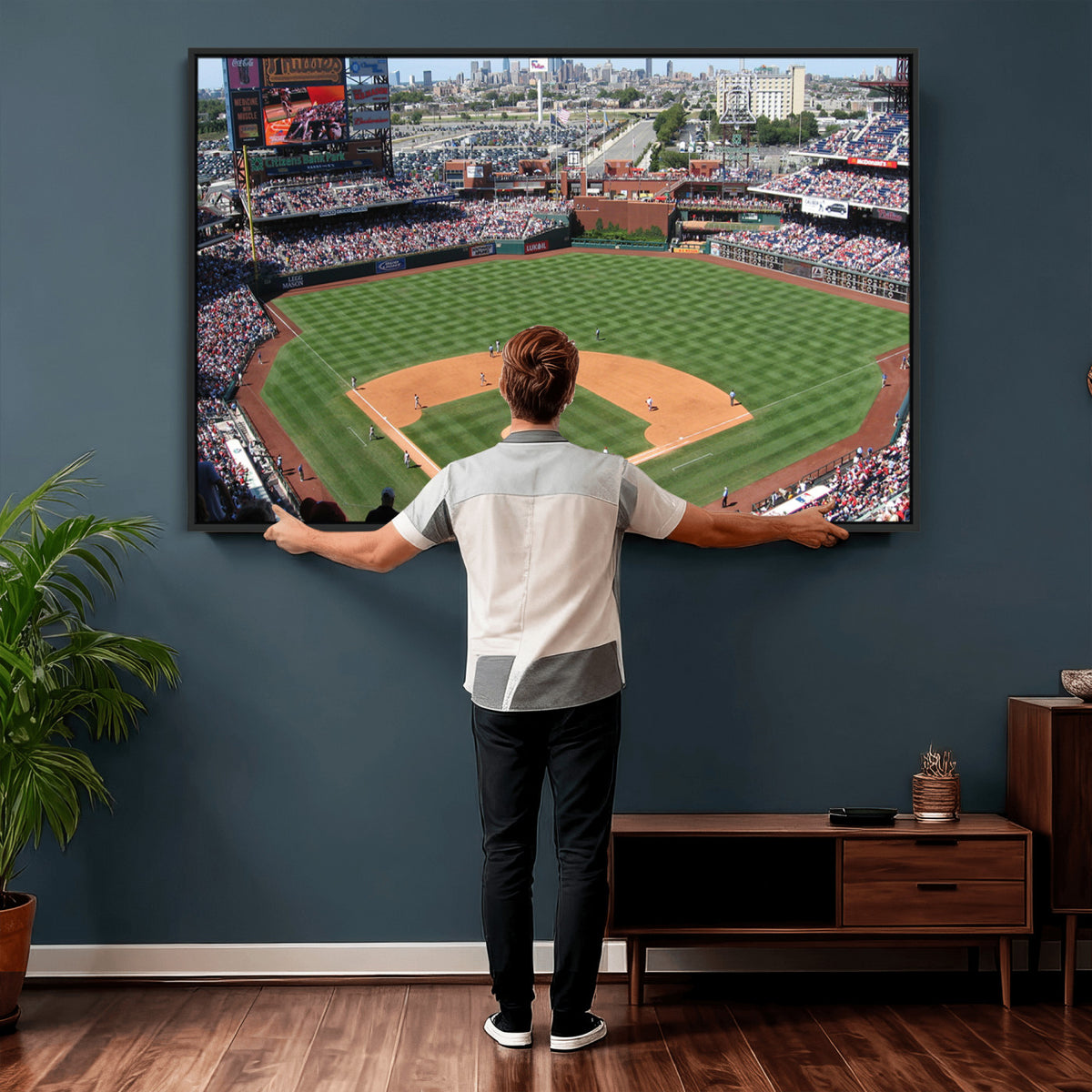 85755-MGV-CV-36X24 - Philadelphia Phillies Baseball Team Print - Philadelphia Citizens Bank Park Stadium Wall Art Canvas