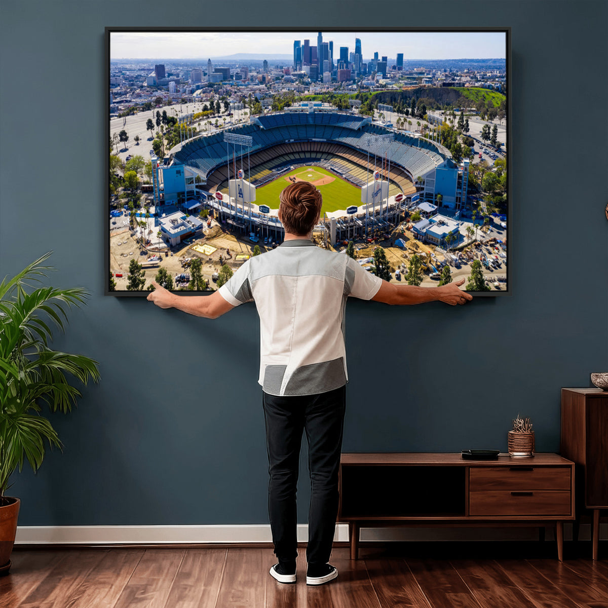 58596-MGV-CV-36X24 - Los Angeles Dodgers Dodger Stadium Wall Art Canvas Print, Extra Large Game Room Wall Decor
