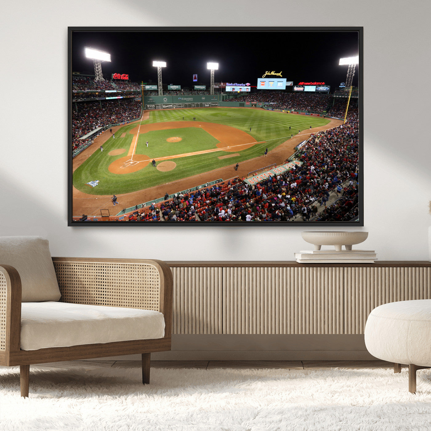 MGV-FC-36X24 - Boston Red Sox Baseball Team Print - Massachusetts Fenway Park Stadium Wall Art Canvas Print