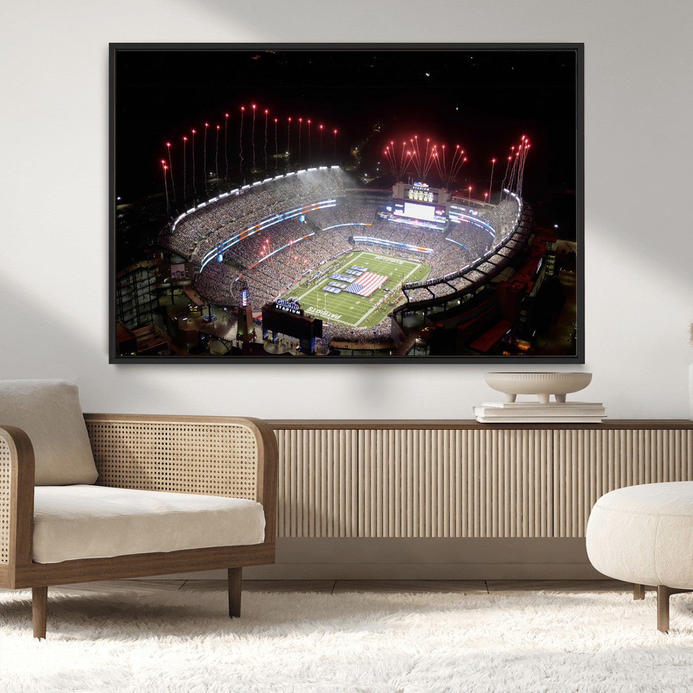 MGV-FC-36X24 - New England Patriots Team Print Wall Art- Foxborough Gillette Stadium Wall Art Canvas Print