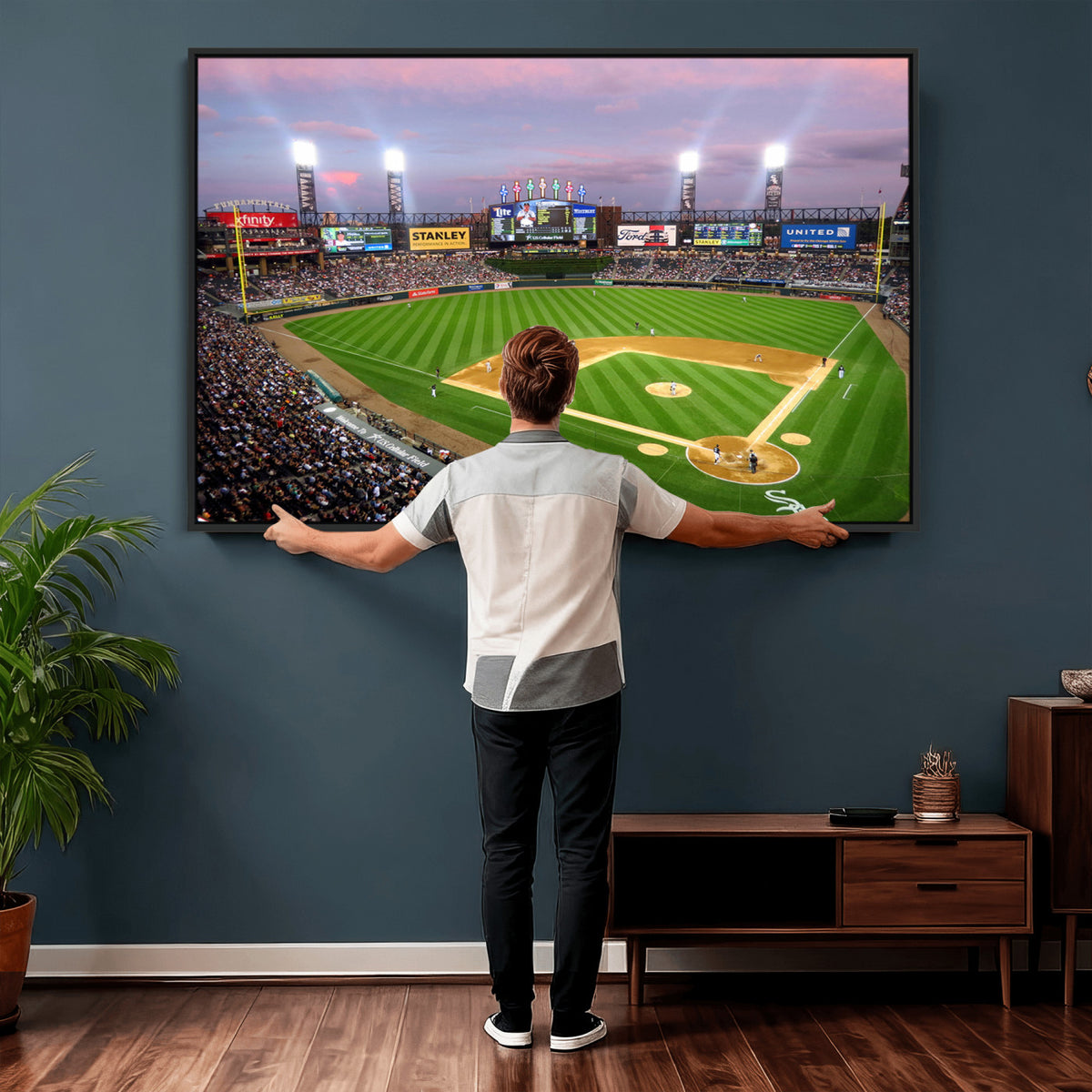 38470-MGV-CV-36X24 - Chicago White Sox Baseball Team Print Canvas, Guaranteed Rate Field Stadium Wall Art