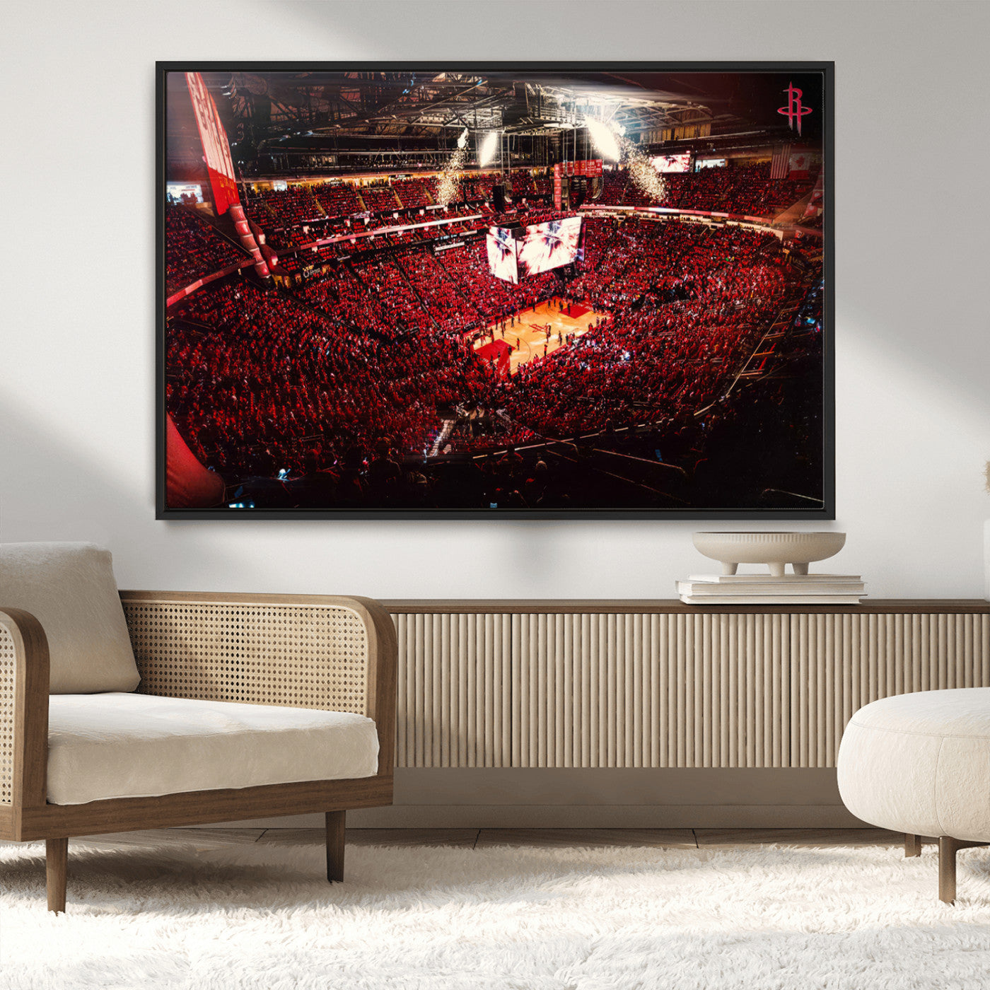 MGV-FC-36X24 - Houston Rockets Basketball Team Print Canvas- Houston Toyota Center Stadium Wall Art Canvas Print