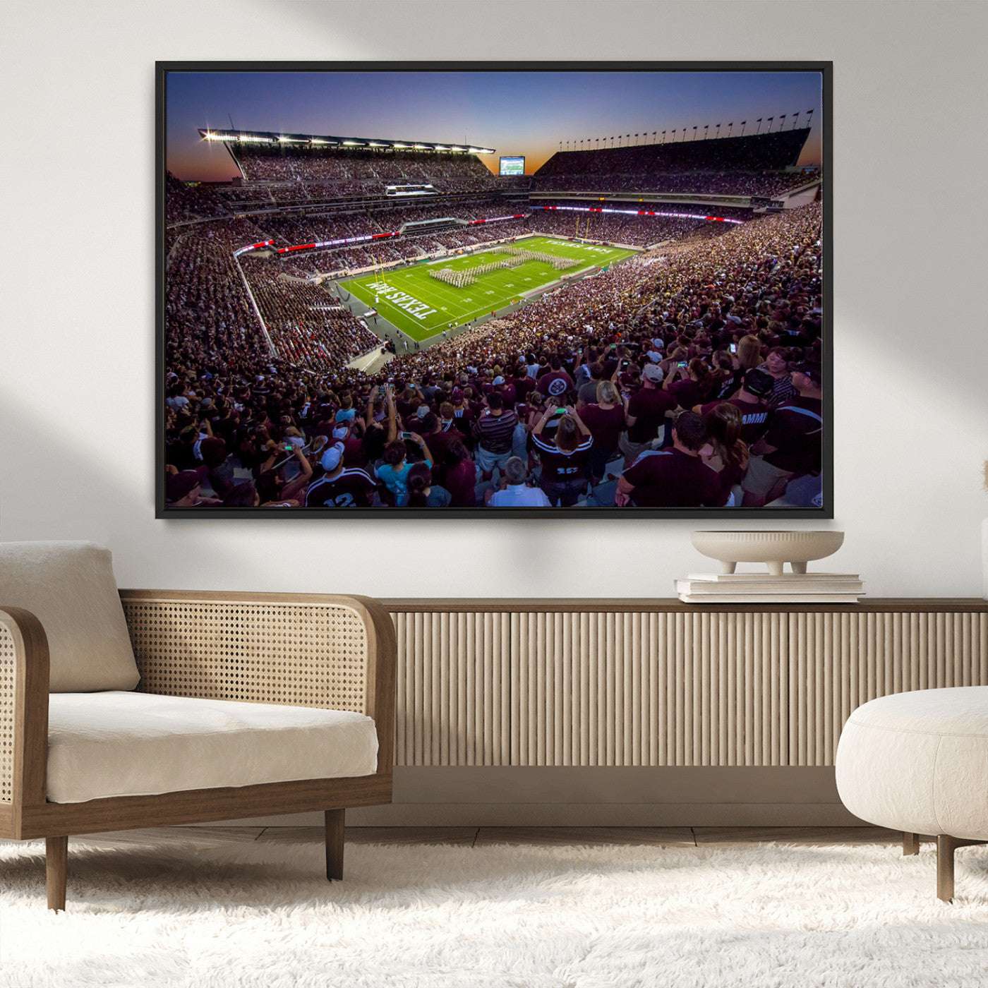 MGV-FC-36X24 - Texas A&M University Aggies Football Team Print - College Station Kyle Field Stadium Wall Art Canvas