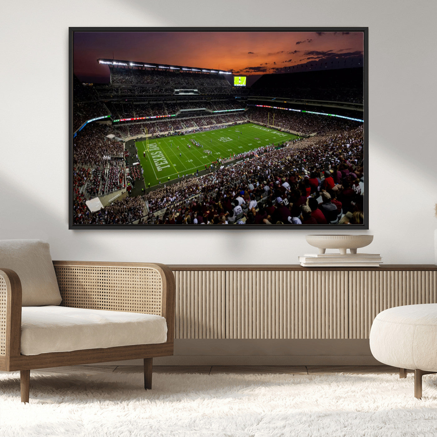 MGV-FC-36X24 - Texas A&M Aggies Football Team Print - College Station Kyle Field Stadium Wall Art Canvas Print