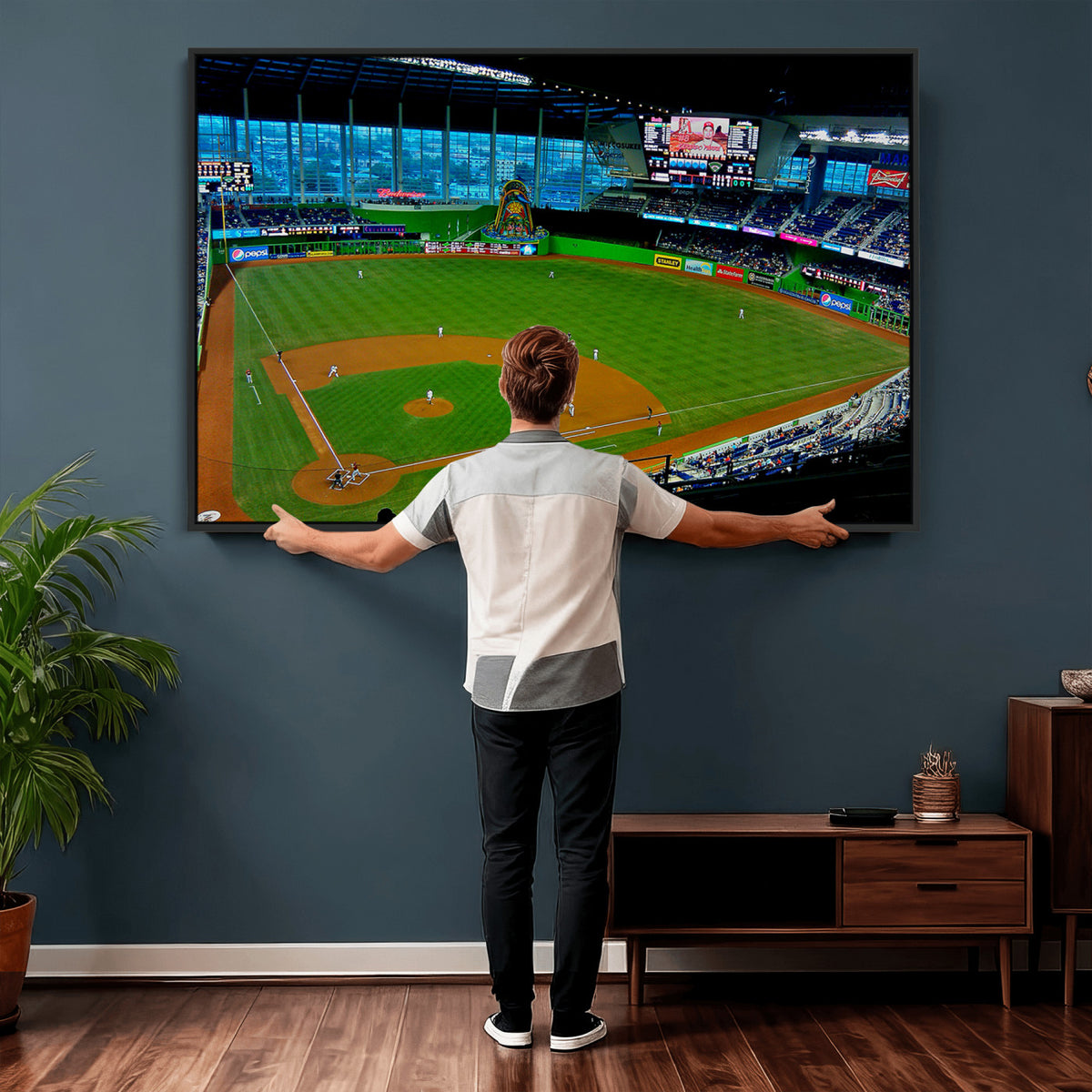 51207-MGV-CV-36X24 - Miami Marlins Baseball Team Print, Miami LoanDepot Park