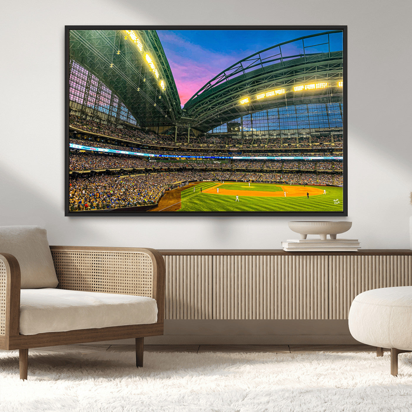 MGV-FC-36X24 - Milwaukee Brewers Baseball Team Print Canvas- American Family Field Stadium Wall Art Canvas Print