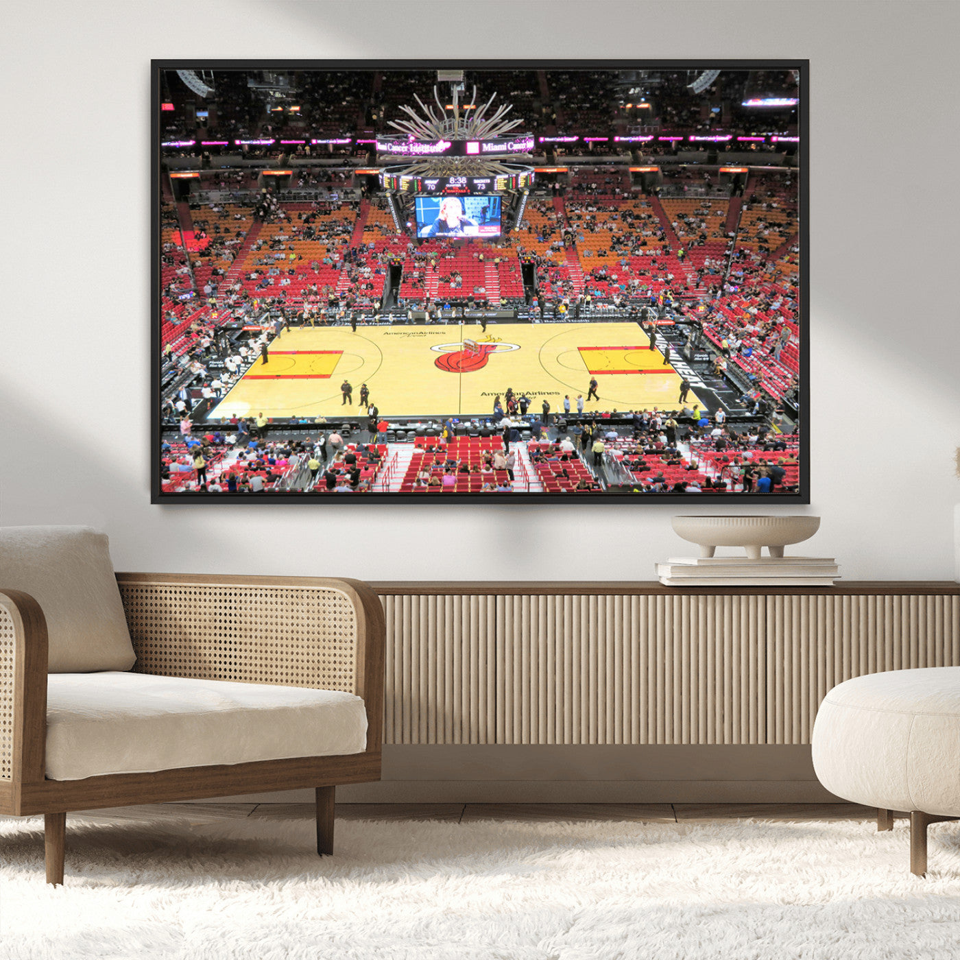 MGV-FC-36X24 - Miami Heat Basketball Team Print Wall Art- Kaseya Center Stadium Wall Art Canvas Print