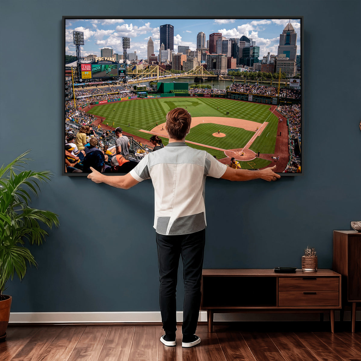 66872-MGV-CV-36X24 - Pittsburgh Pirates Baseball Team Print, PNC Park Stadium
