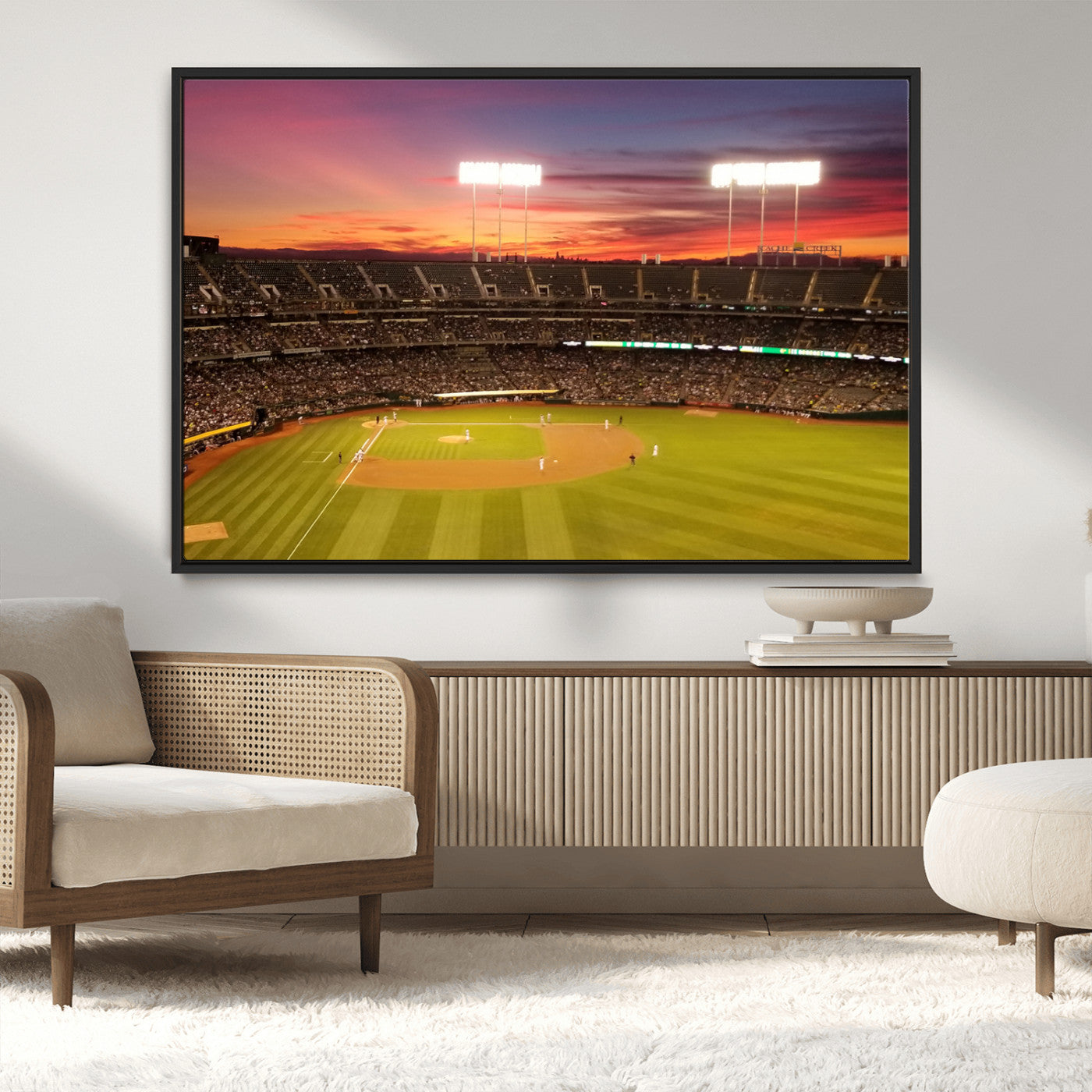 MGV-FC-36X24 - Oakland Athletics Baseball Team Print - Oakland Coliseum Stadium Wall Art Canvas Print