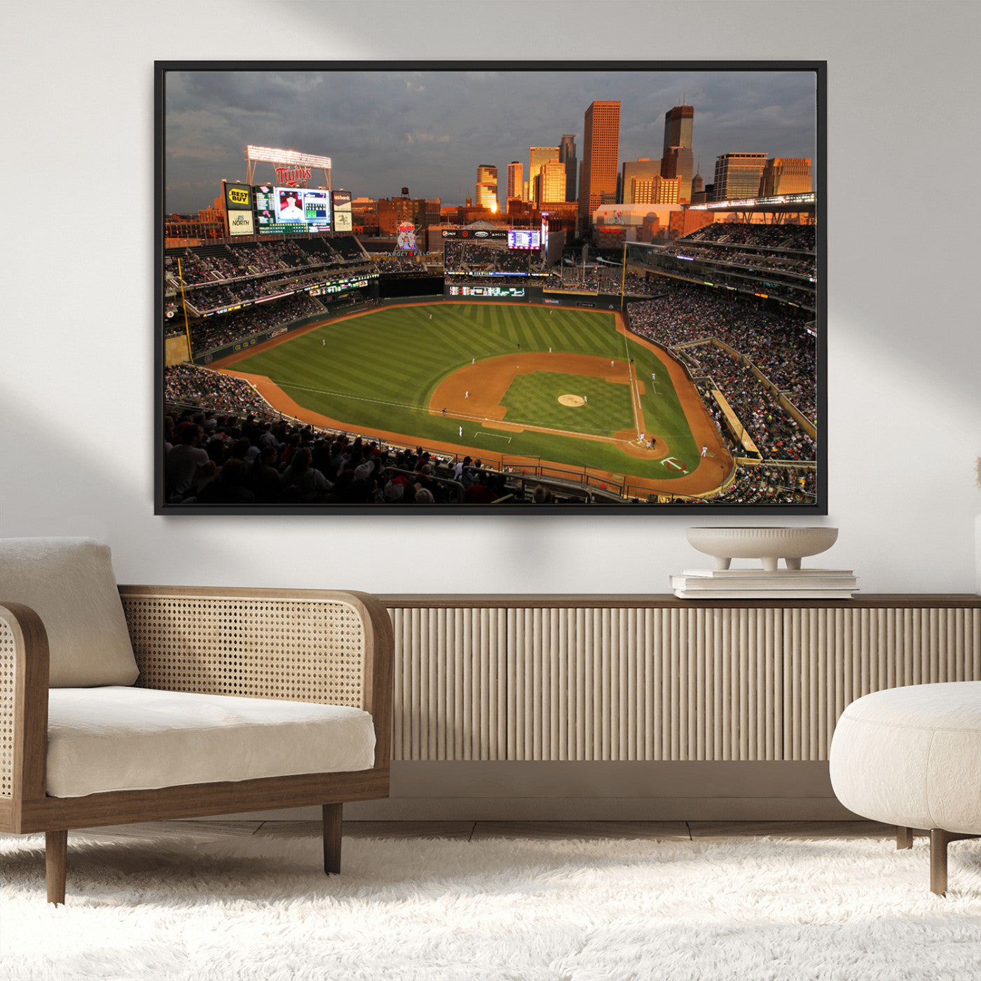 MGV-FC-36X24 - Minnesota Twins Baseball Team Print - Minneapolis Target Field Stadium Wall Art Canvas Print