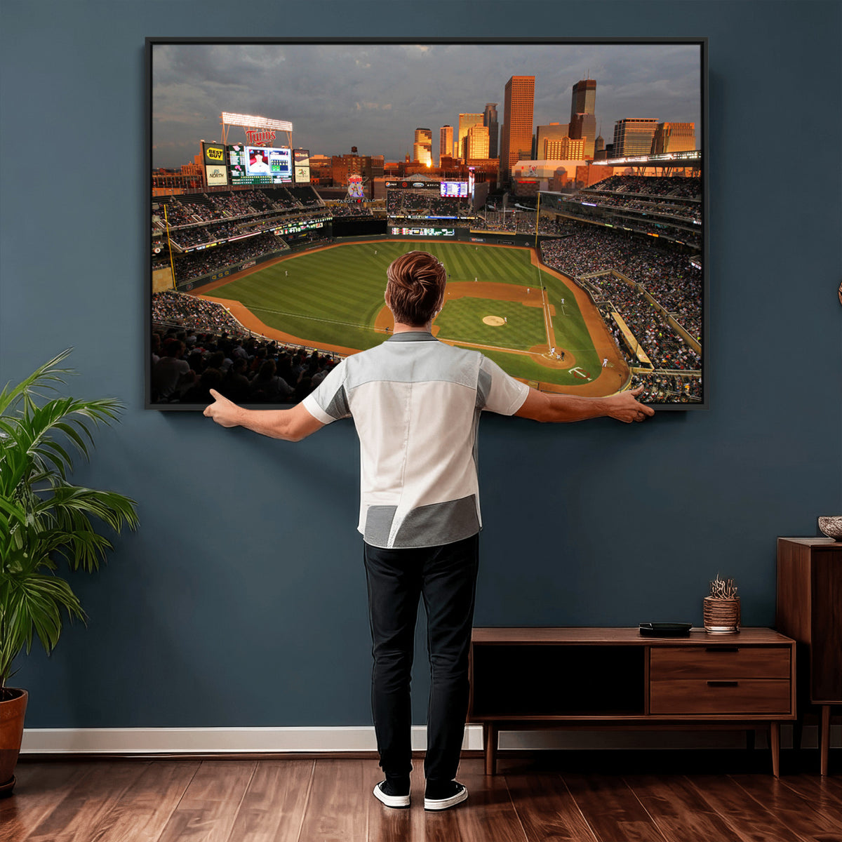 99822-MGV-CV-36X24 - Minnesota Twins Baseball Team Print, Minneapolis Target Field Stadium Wall Art