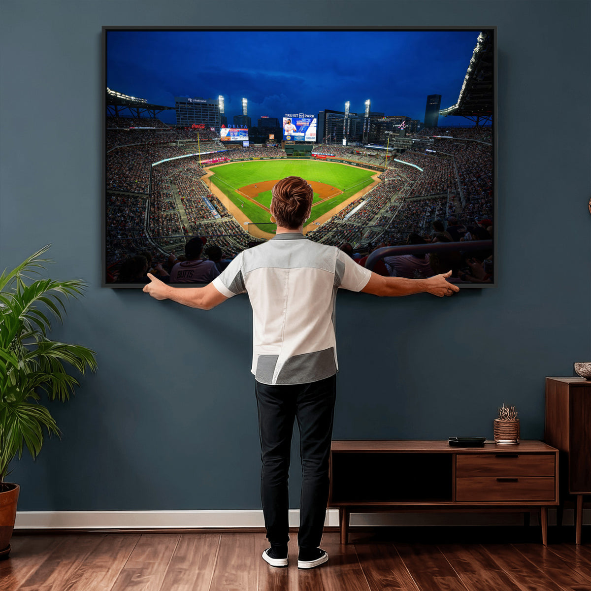 88590-MGV-CV-36X24 - Truist Park Night Game Canvas Art, Atlanta Braves Stadium
