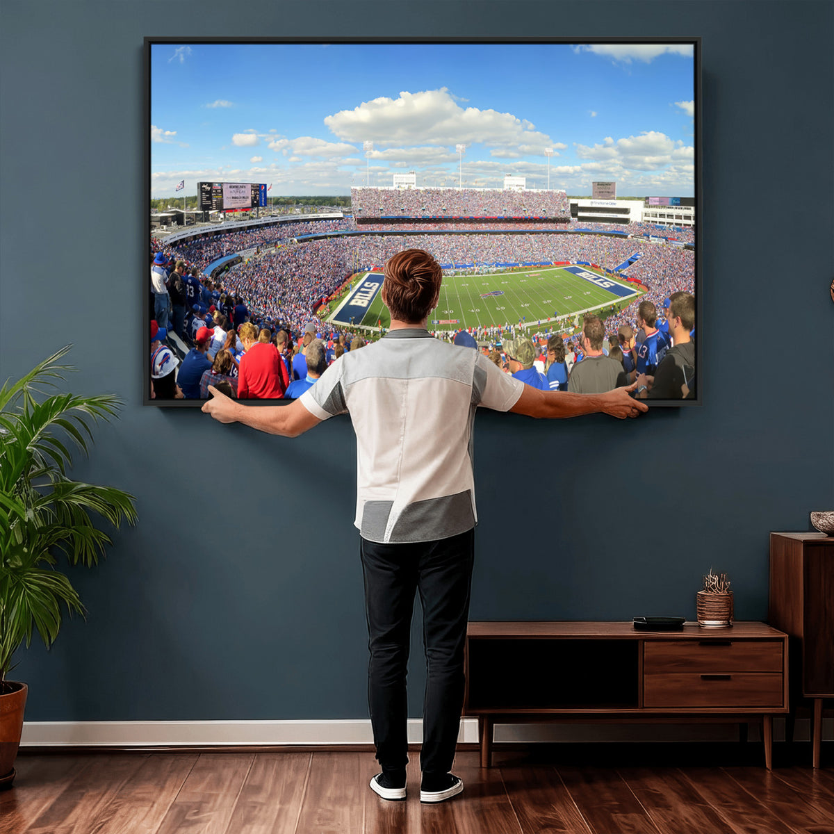 35302-MGV-CV-36X24 - Buffalo Bills NFL Football Team Print, Game Day at Buffalo Highmark Stadium