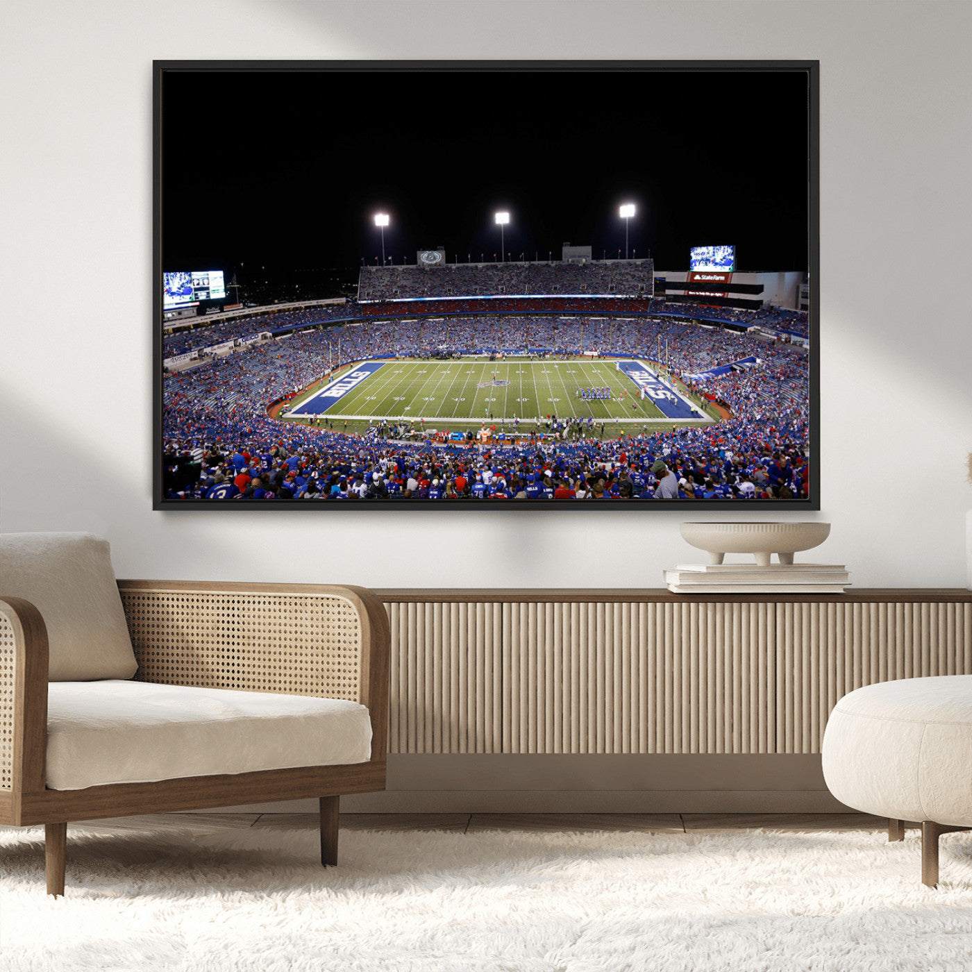 MGV-FC-36X24 - Buffalo Bills Wall Art - Buffalo Bills Stadium Canvas Print, Perfect Sports Decor for Living Rooms,