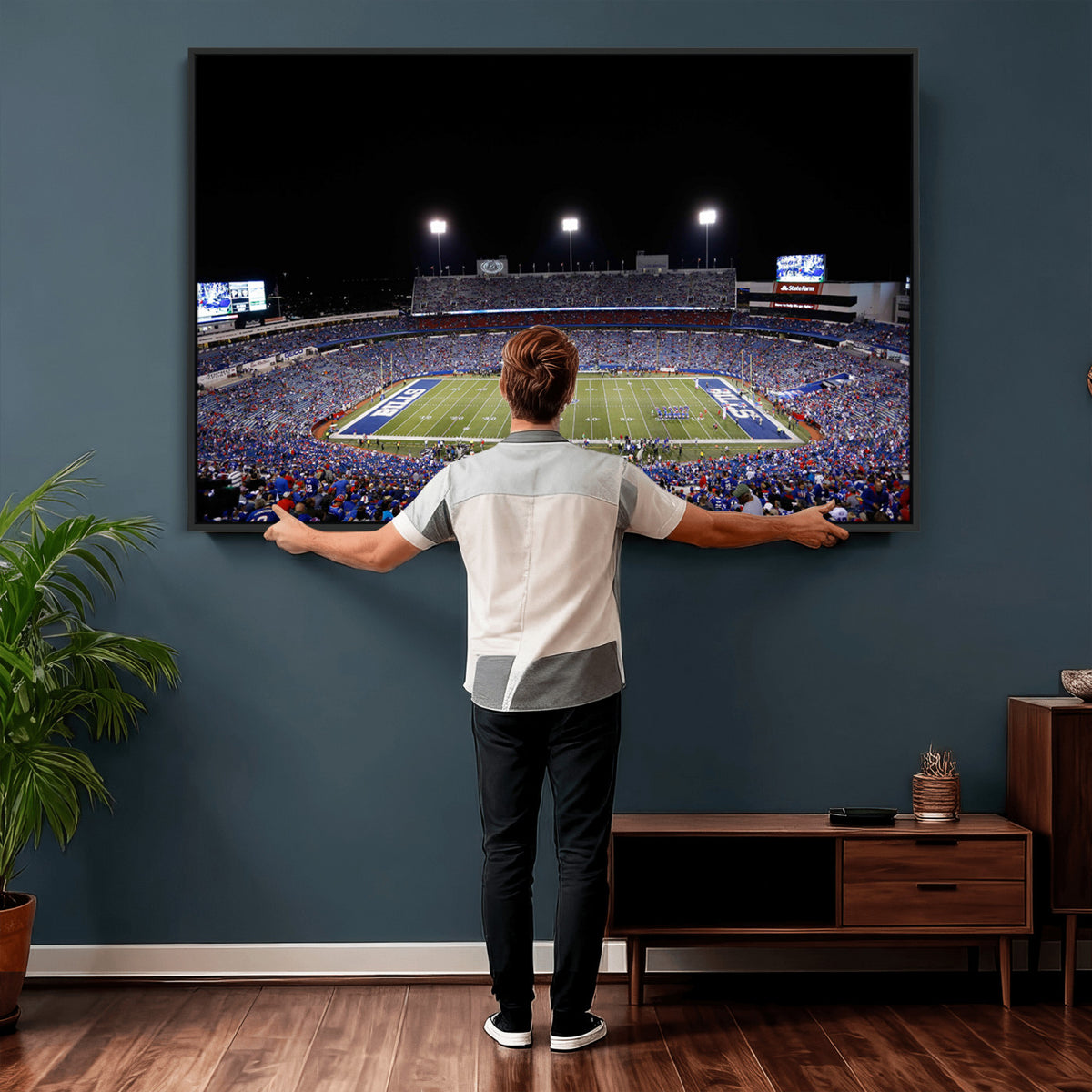 59036-MGV-CV-36X24 - Buffalo Bills Wall Art, Buffalo Bills Stadium Canvas Print for Sports Decor