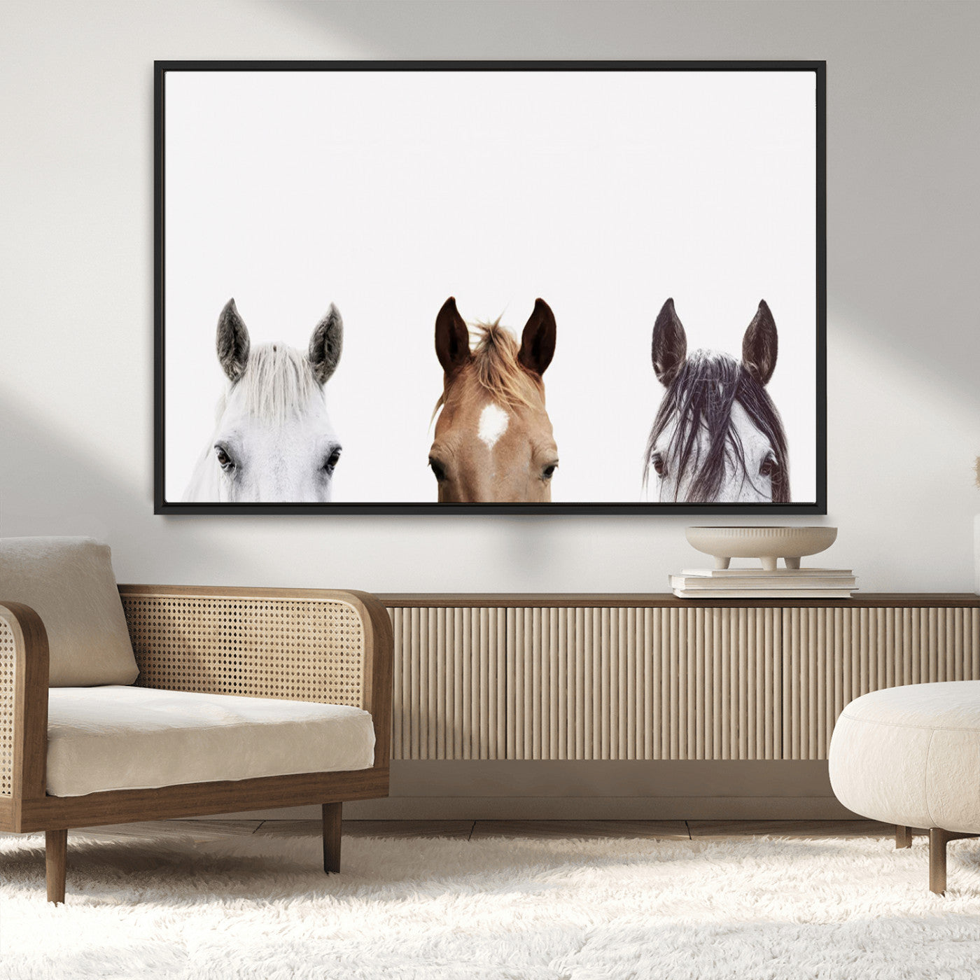 MGV-FC-36X24 - Horse Prints Set, Set of 3 Horse Wall Art, Horses Portraits, Farmhouse Wall Art, Farm Animals