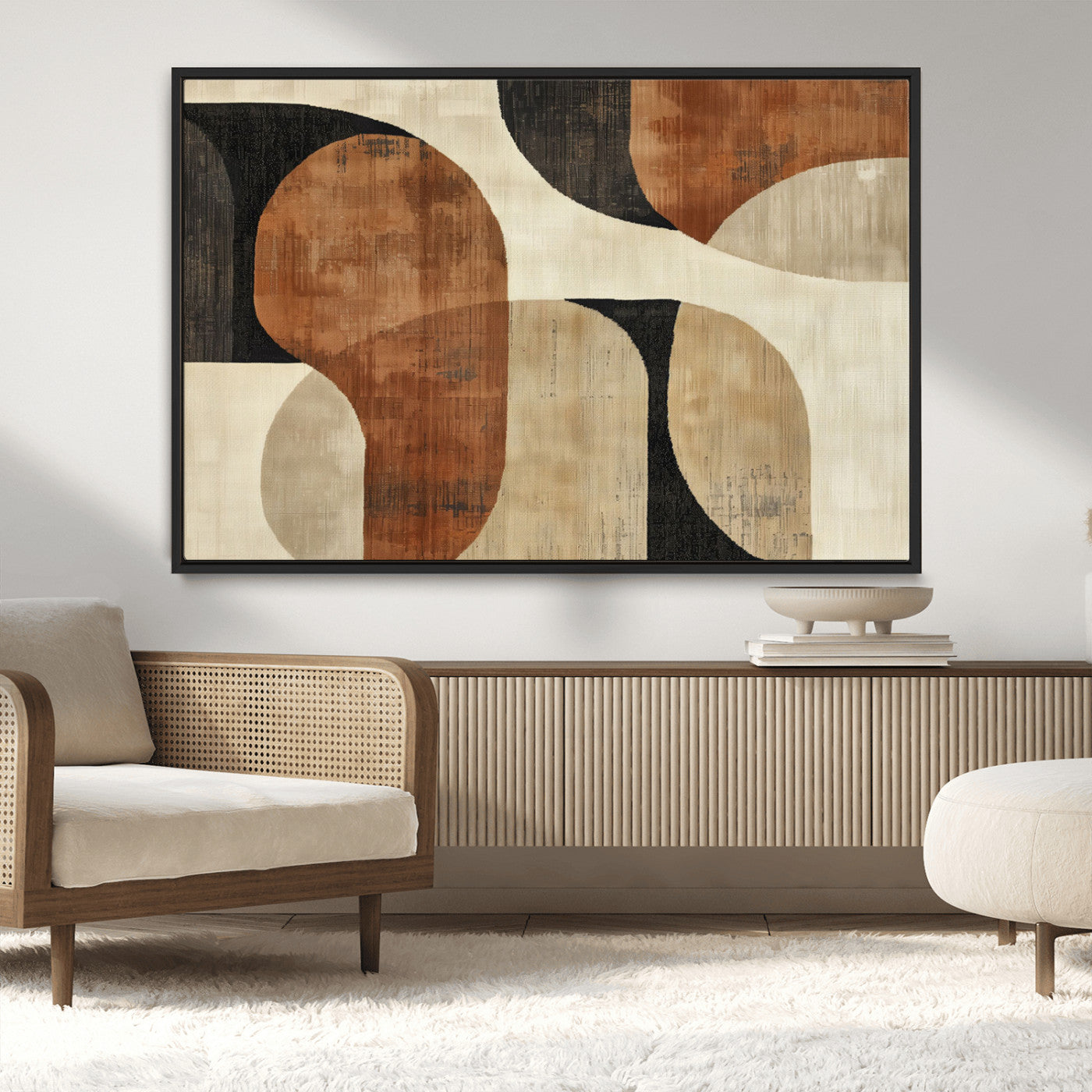 MGV-FC-36X24 - Wabi Sabi Abstract Wall Art Canvas Print | Large Minimalist Modern Geometric Wall Decor for Living
