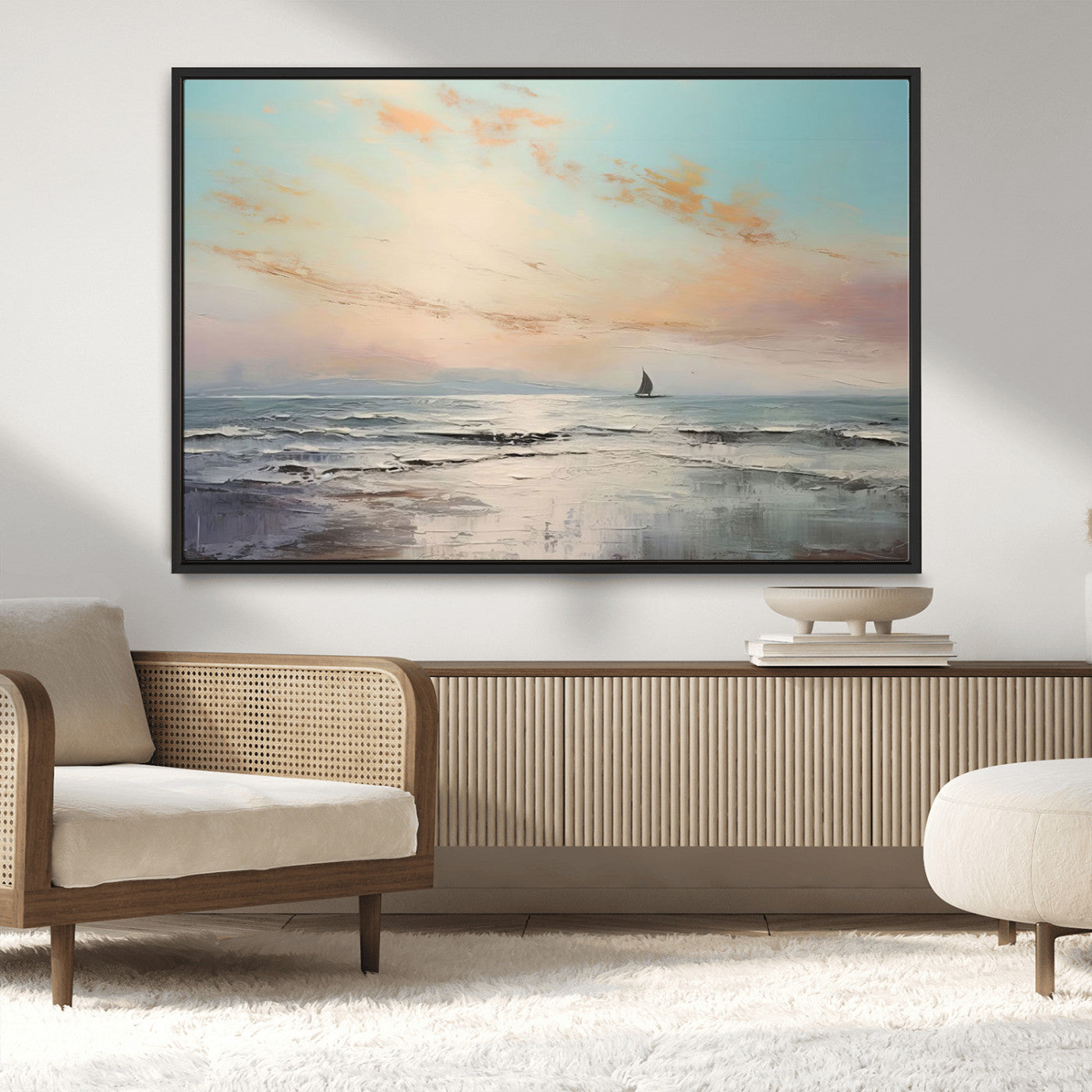 MGV-FC-36X24 - Abstract Ocean Wall Art -  Boat Wall Art Canvas Print