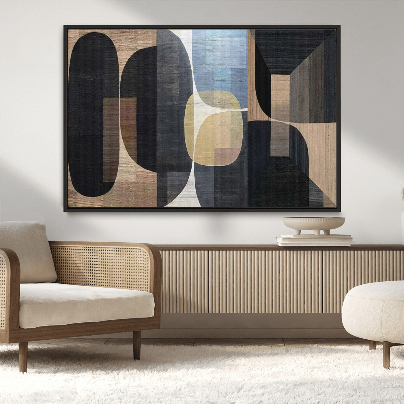MGV-FC-36X24 - Minimalist Wabi Sabi Abstract Geometric Wall Art Canvas Print – Modern Minimalist Shapes – Ready to