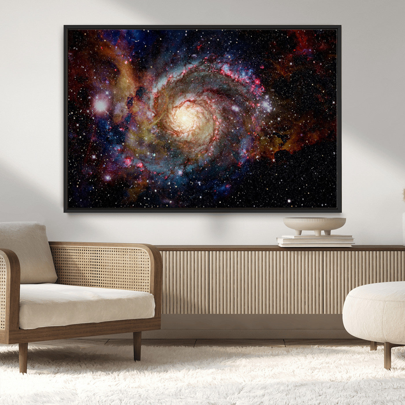 MGV-FC-36X24 - Nebula and Galaxies in Space Wall Art Canvas Print, Spiral Galaxy Wall Art Canvas Print