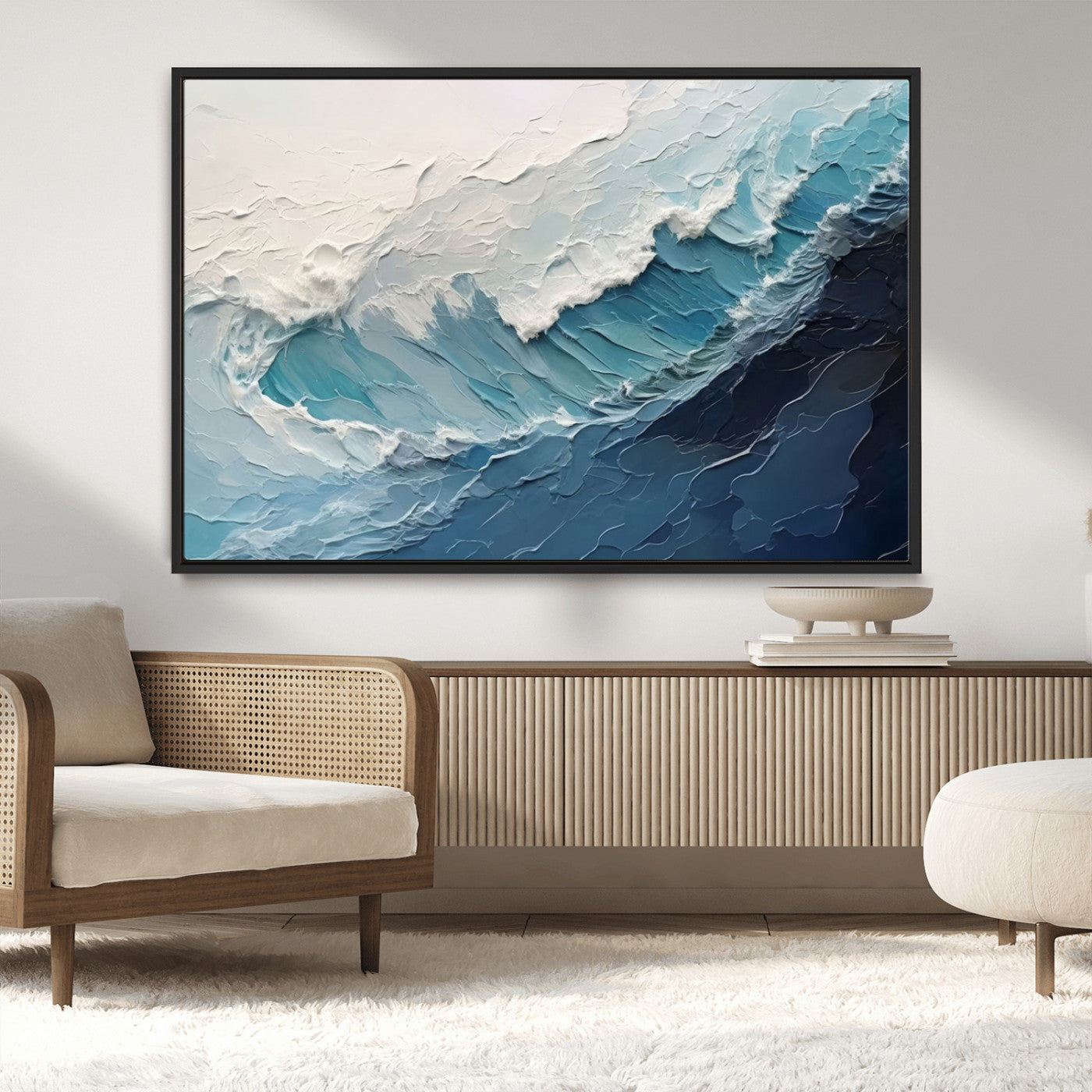 MGV-FC-36X24 - Ocean Wave Canvas Wall Art Print - Coastal Wall Decor for Living Room - Large Ocean Wave Wall Art