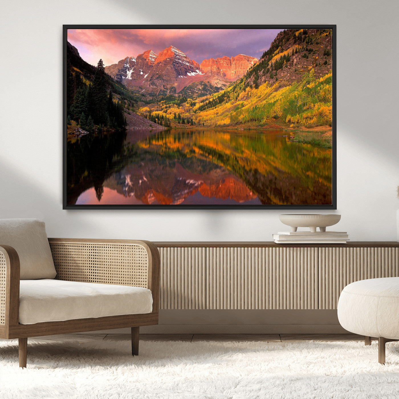 86946-MGV-CV-36X24-Colorado Rockies Mountain Sunset Wall Art | Ready to Hang and Framed | Scenic Nature Landscape