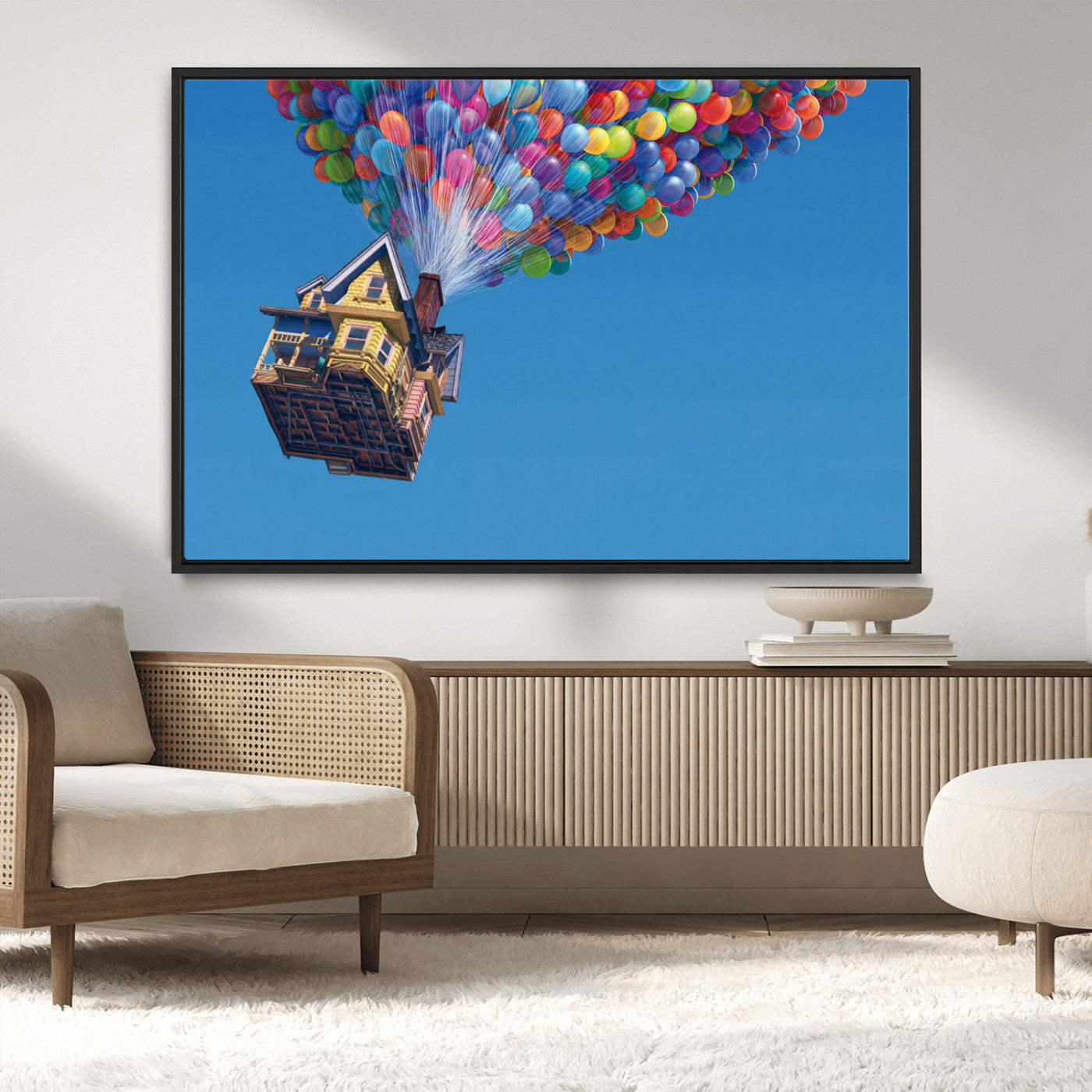 MGV-FC-36X24 - Carl Fredricksen, Up Movie Wall Art, Balloons Wall Art, Air Balloons for Kids Room Print