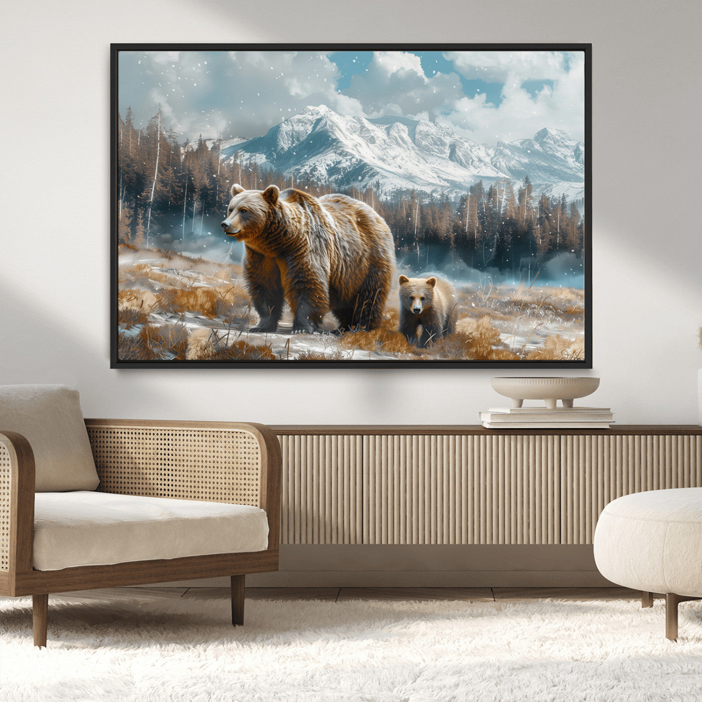 MGV-FC-36X24 - Bear and Baby Bear Wall Art Canvas Print