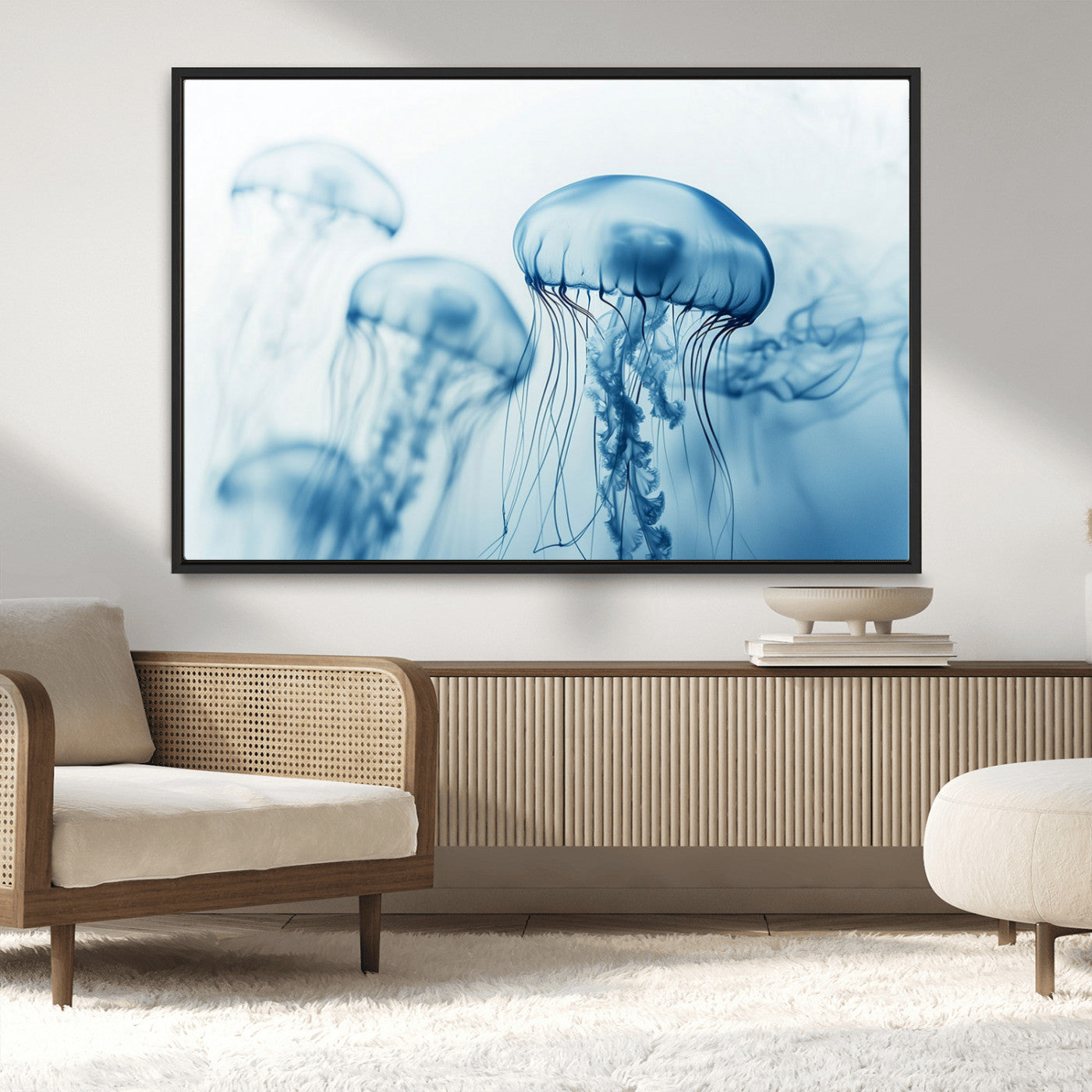 MGV-FC-36X24 - Blue Jellyfish Wall Art Canvas Print