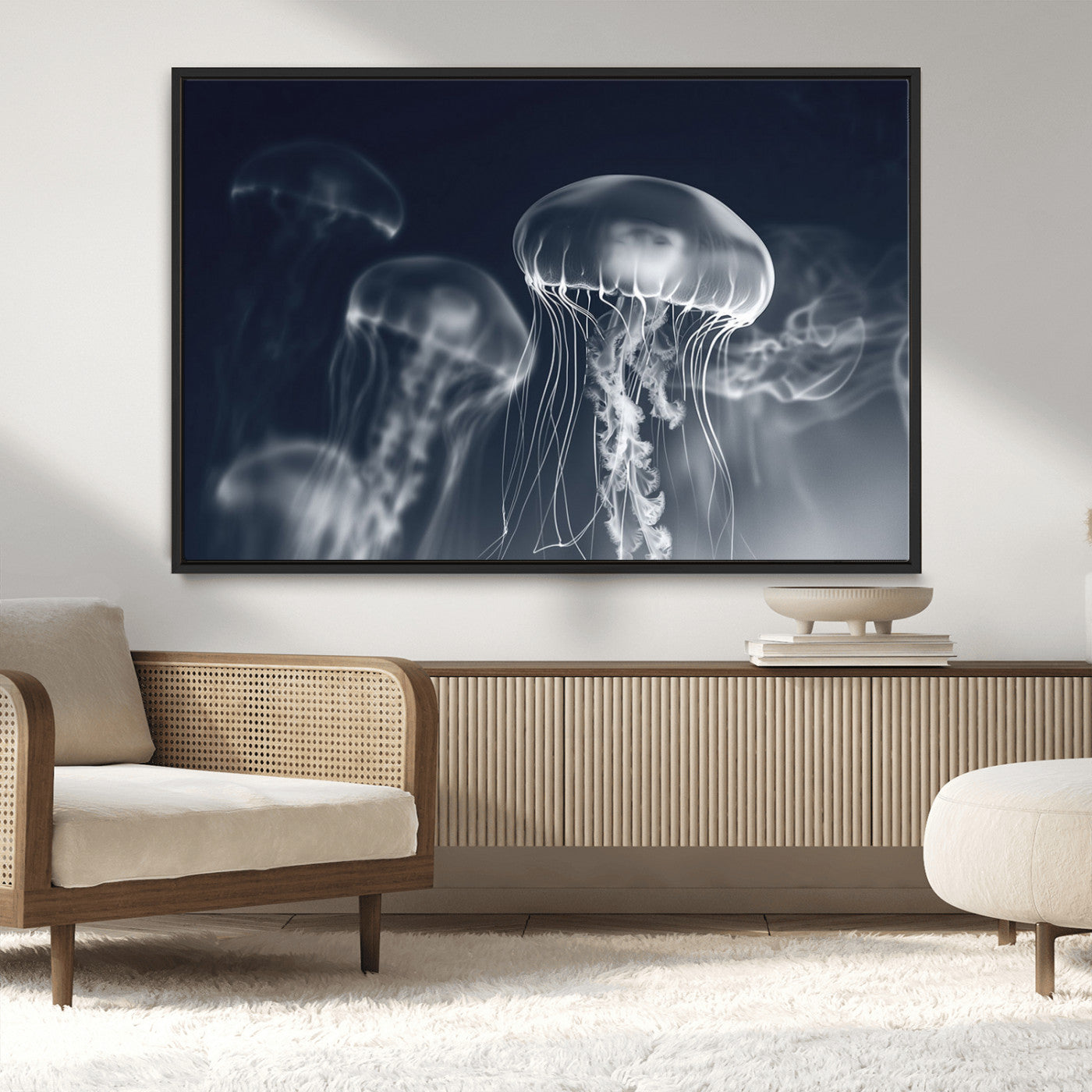 MGV-FC-36X24 - Jellyfish Wall Art Canvas Print, Modern Abstract Jellyfish Wall Decor