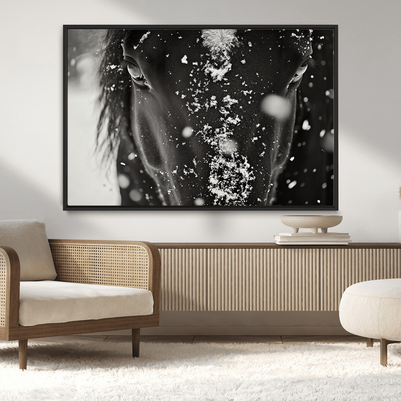MGV-FC-36X24 - Winter Horse Snow Wall Art Canvas Print