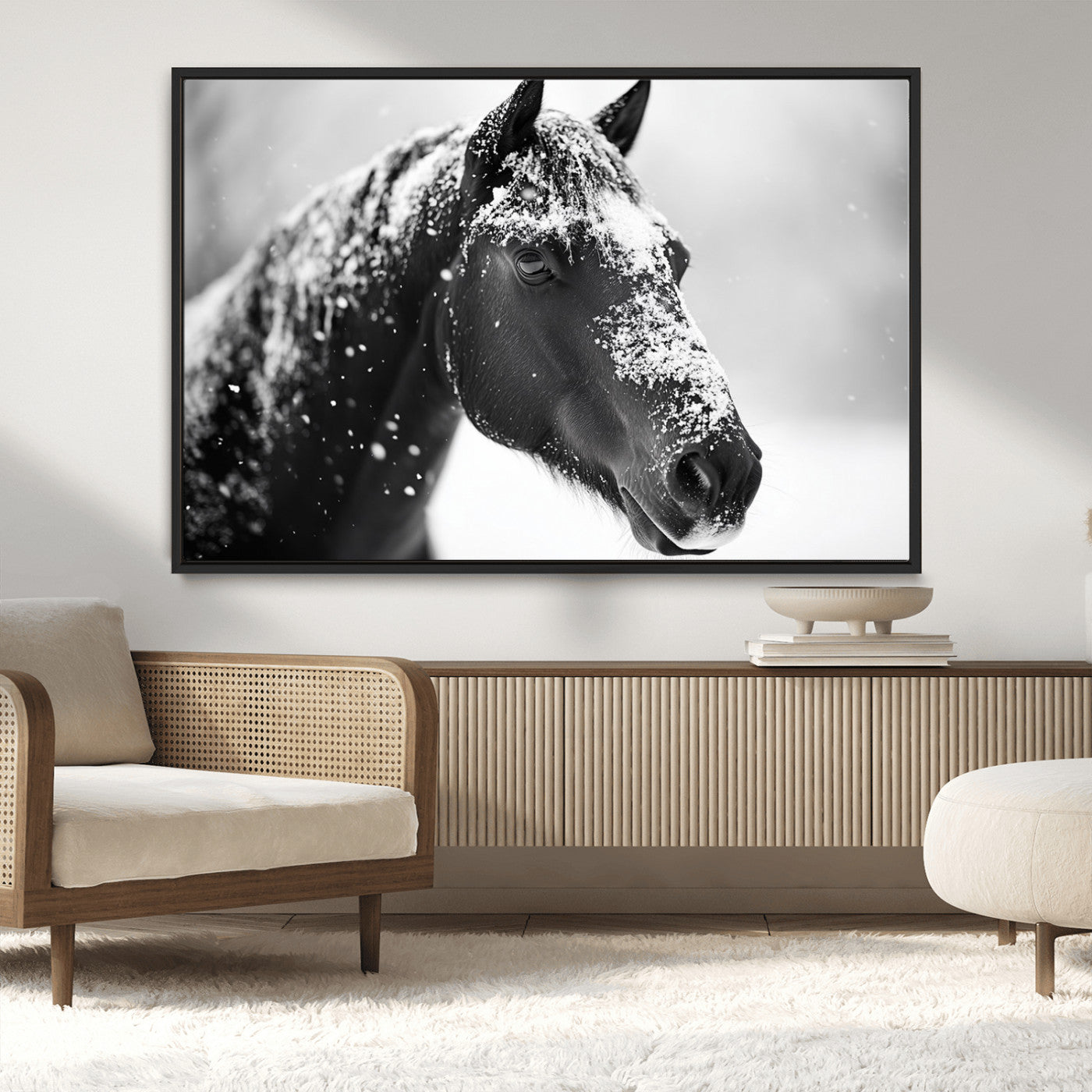 MGV-FC-36X24 - Horse Canvas Print - Winter Horse Snow Wall Art Canvas Print