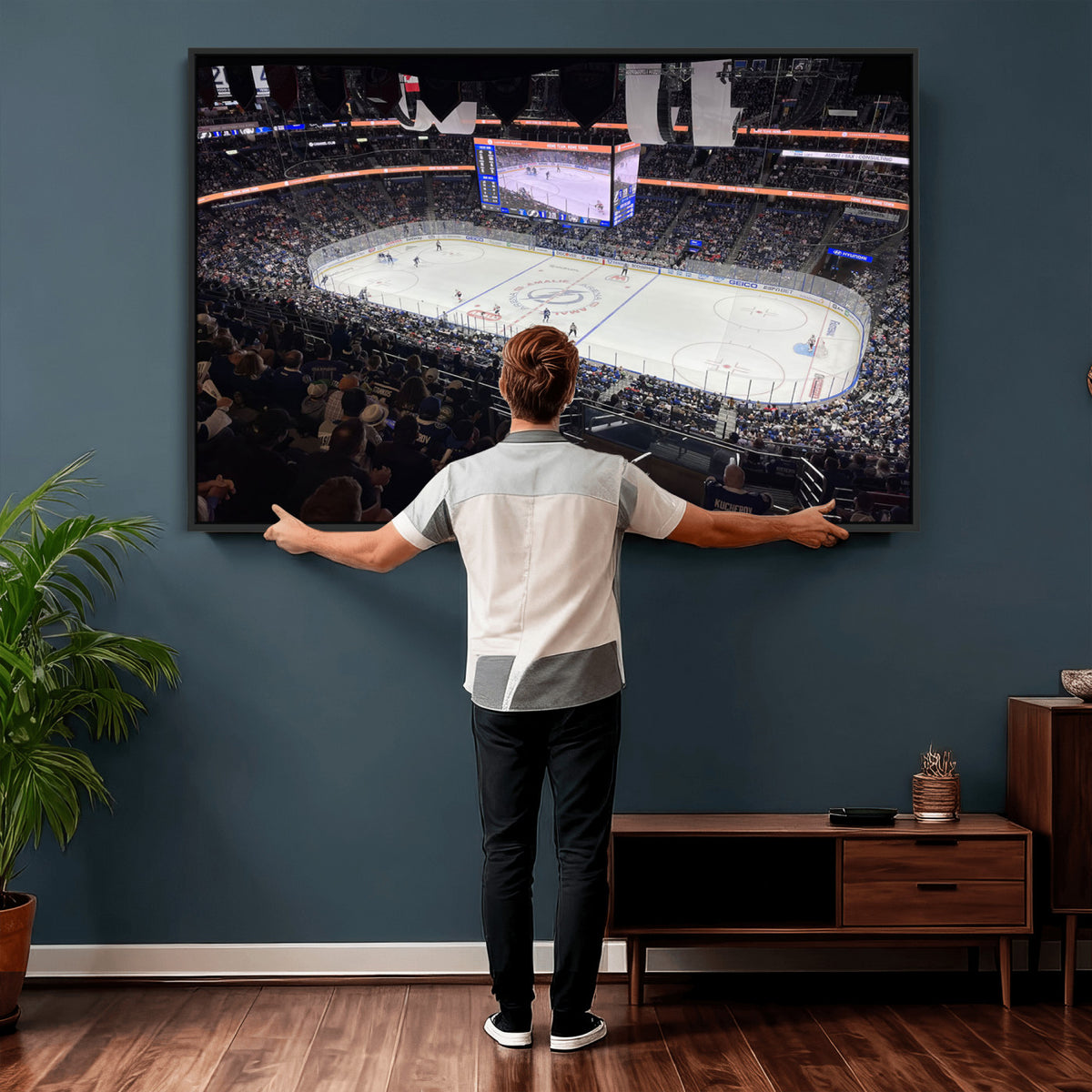 51641-MGV-CV-36X24 - Amalie Arena Florida Wall Art Canvas Print, NHL Hockey, Framed and Ready to Hang