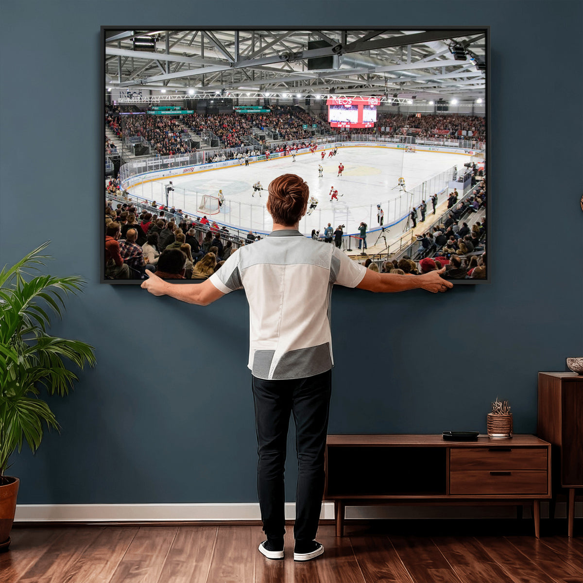 79352-MGV-CV-36X24 - Lausanne Arena Ice Hockey Stadium Wall Art Canvas Print