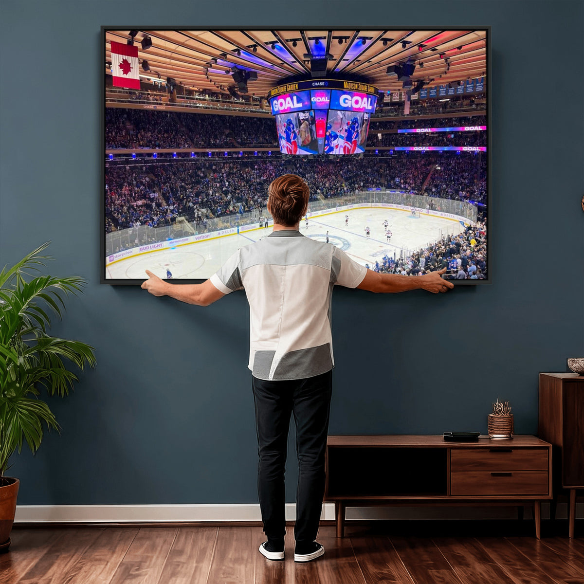 36401-MGV-CV-36X24 - Madison Square Garden New York Rangers Hockey Stadium Wall Art Canvas