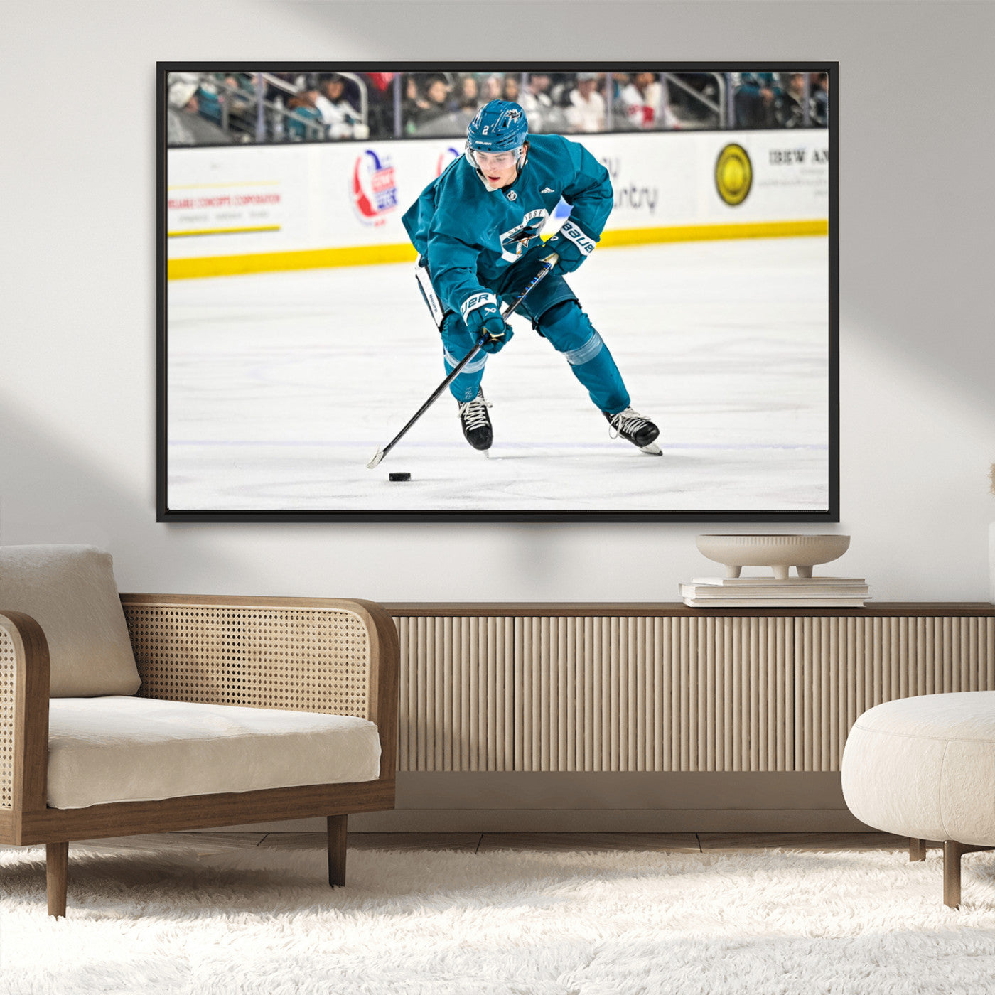MGV-FC-36X24 - San Jose Sharks Ice Hockey Player Wall Art Canvas Print