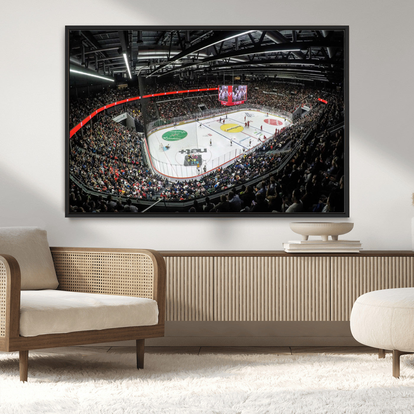 MGV-FC-36X24 - Vaudoise Lausanne Ice Hockey Arena Stadium Wall Art Canvas, Vaudoise Lausanne Ice Hockey Canvas
