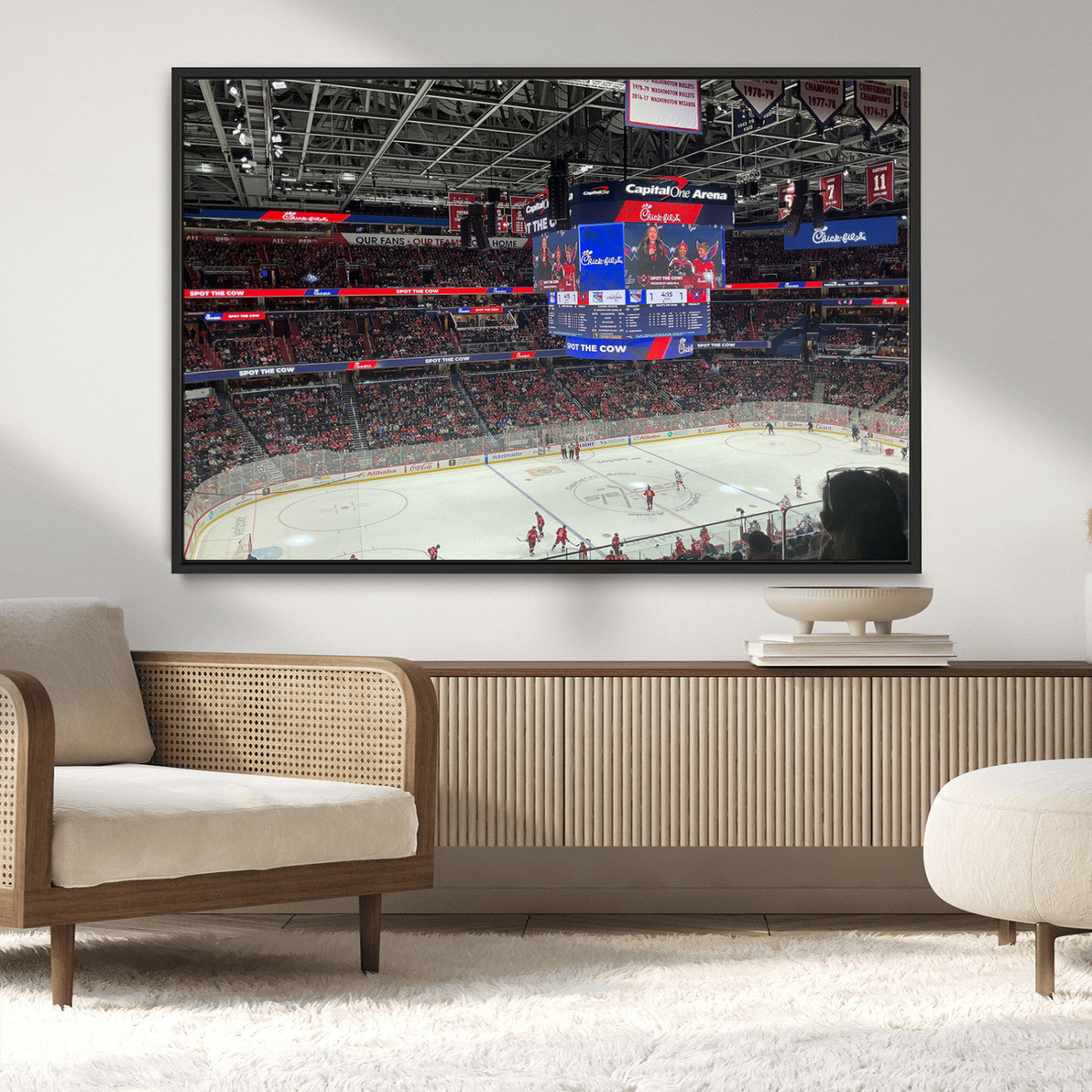 MGV-FC-36X24 - Washington Capitols New York Rangers Ice Hockey Game Stadium Wall Art Canvas Print