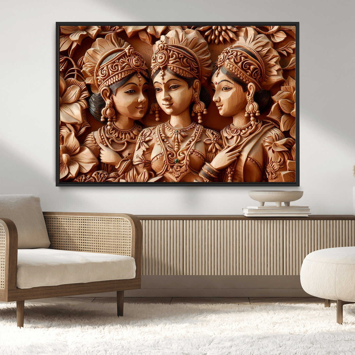 MGV-FC-36X24 - Indian Woman Statue Wall Art Canvas Print
