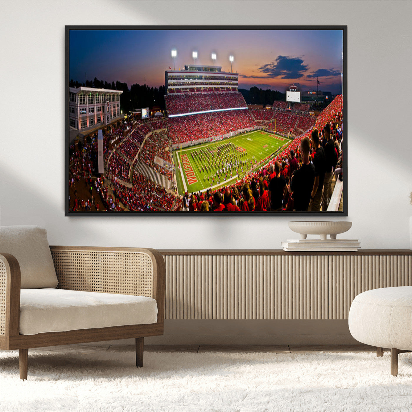 MGV-FC-36X24 - NC State Wolfpack Football Team Print - Raleigh Carter-Finley Stadium Wall Art Canvas Print