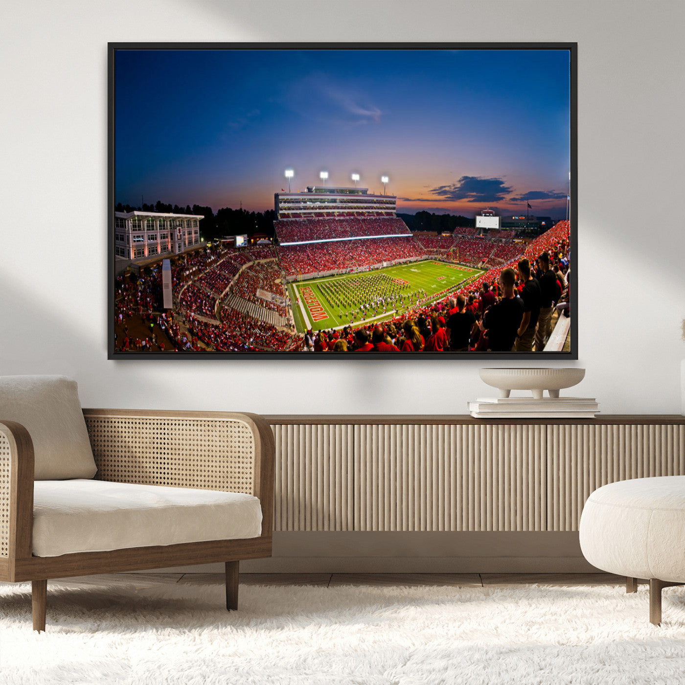 MGV-FC-36X24 - NC State Wolfpack Football Team Print - Raleigh Carter-Finley Stadium Wall Art Canvas Print