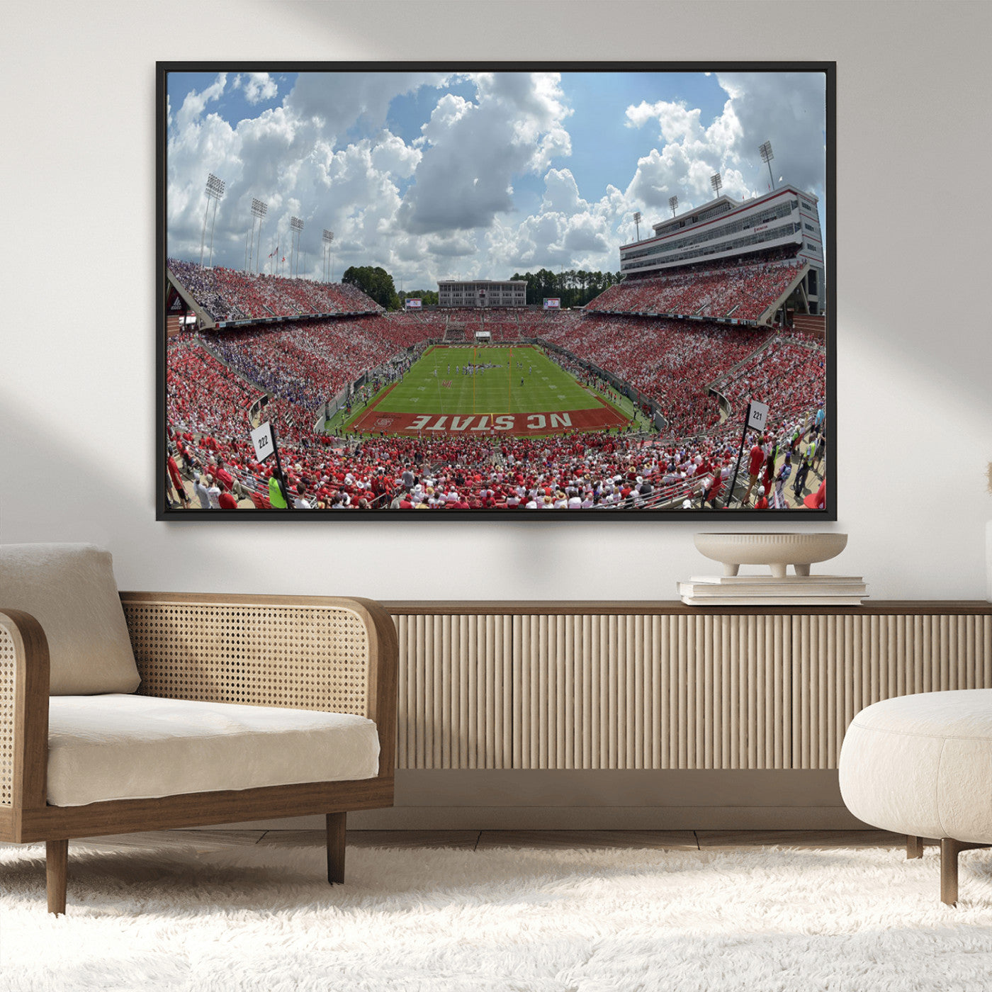 MGV-FC-36X24 - NC State Wolfpack Football Team Print Canvas- Raleigh Carter-Finley Stadium Wall Art Canvas Print